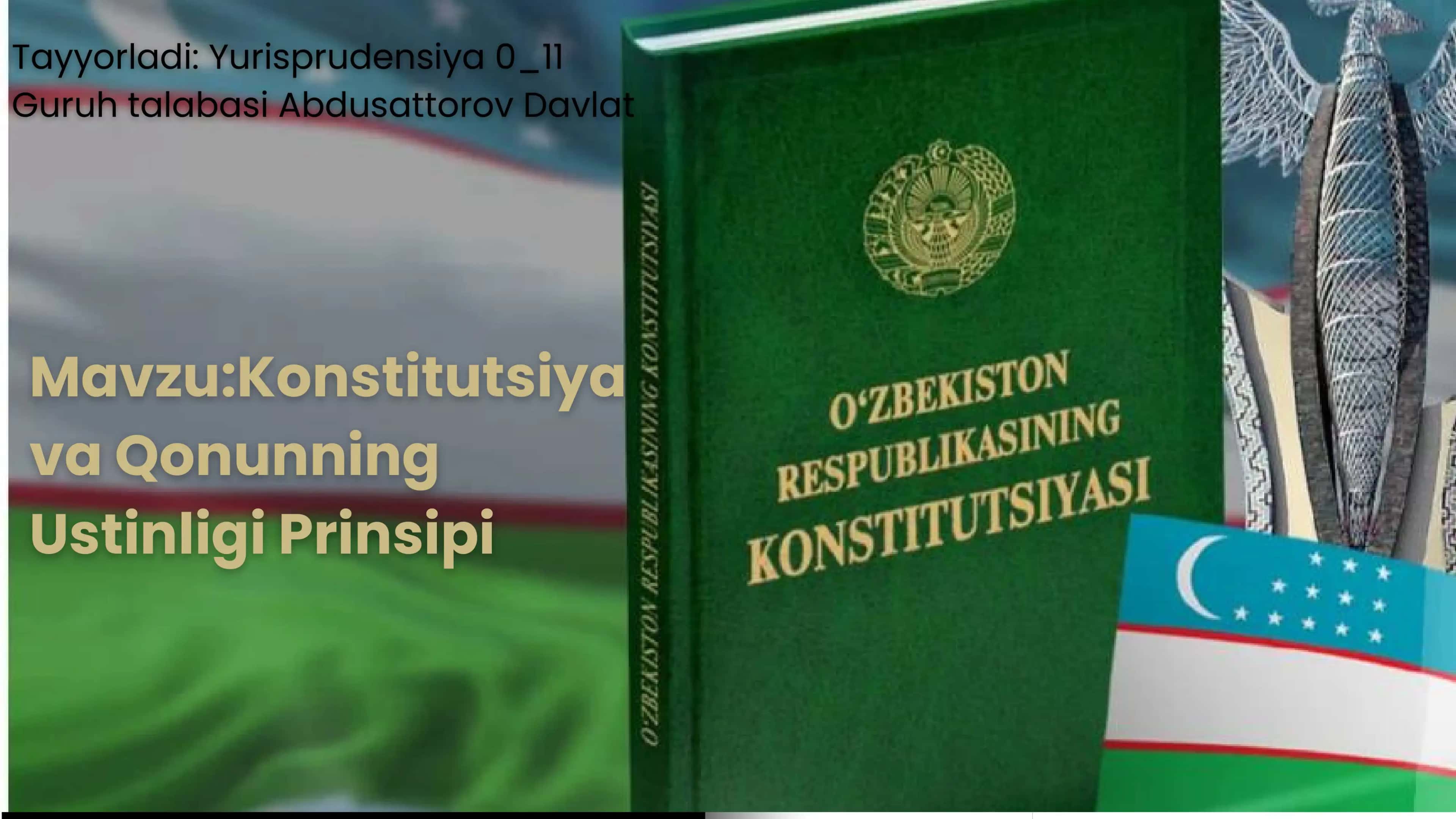 Konstitutsiya va Qonunning Ustinligi Prinsipi 1