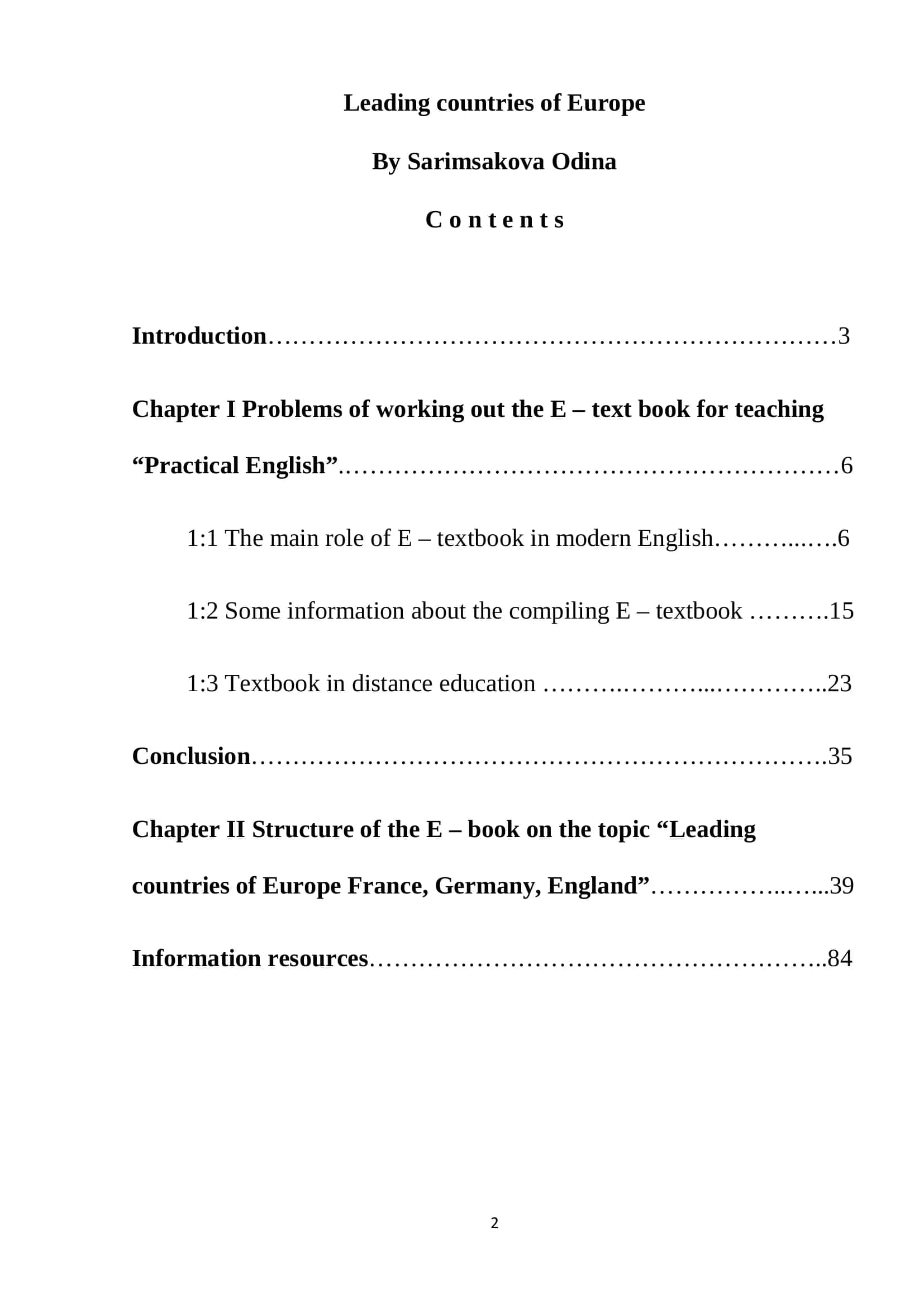 Leading countries of Europe 1