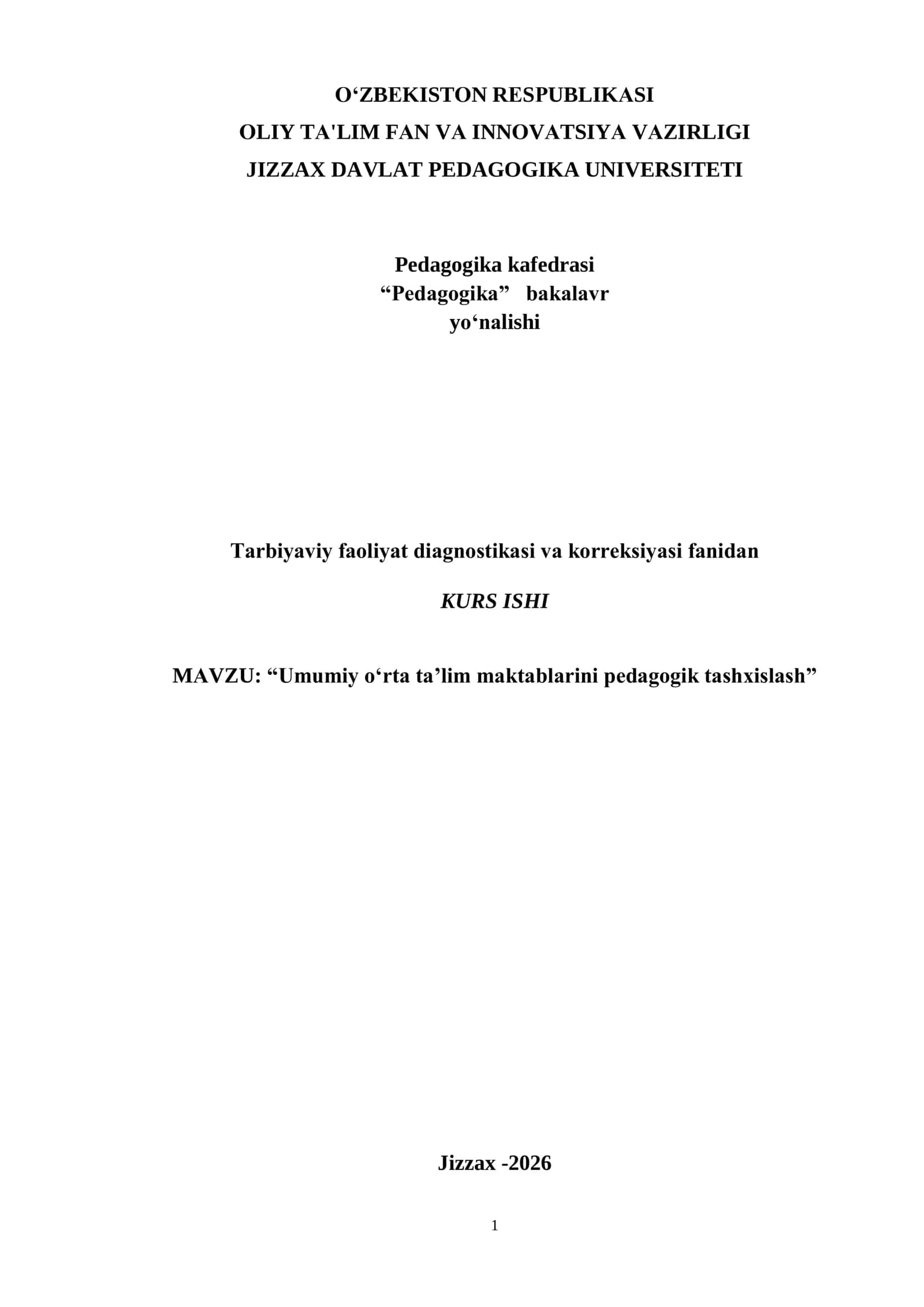 Umumiy oʻrta taʼlim maktablarini pedagogik tashxislash 1