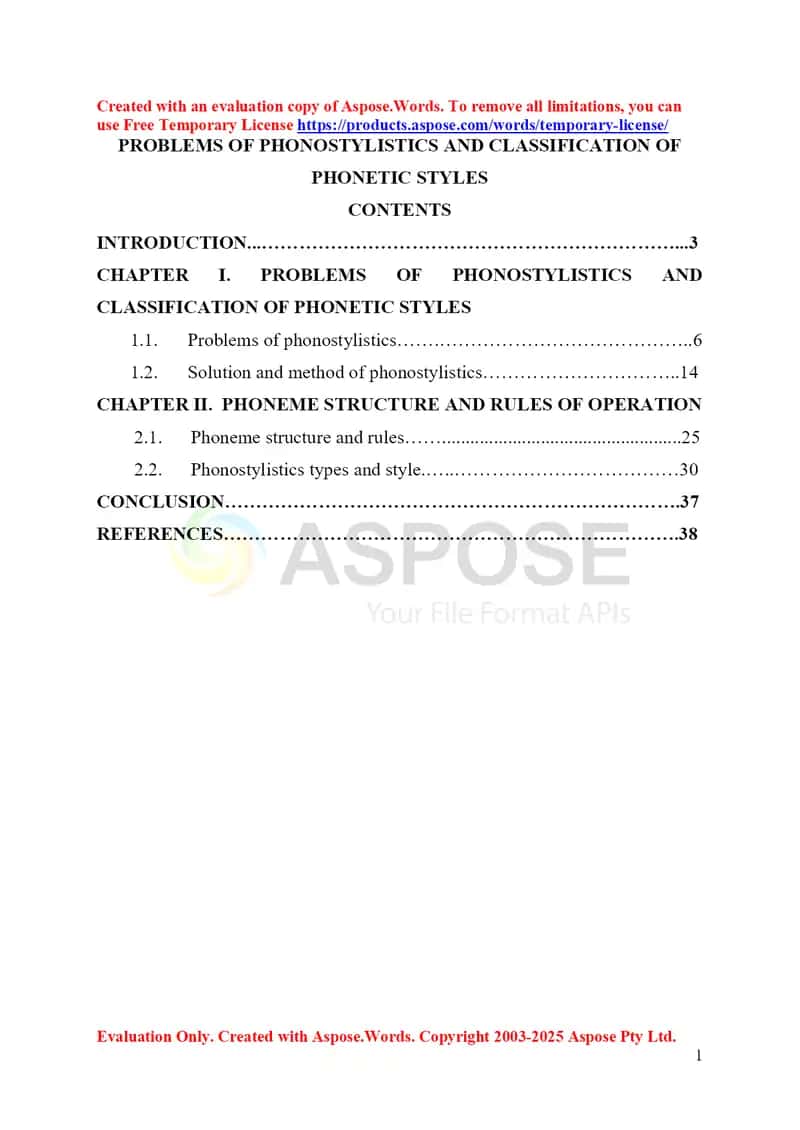 PROBLEMS OF PHONOSTYLISTICS AND CLASSIFICATION OF PHONETIC STYLES 1