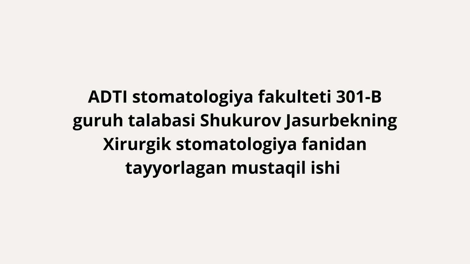 Pastki jagʻ kichik oziq tishlarni olish texnikasi 1