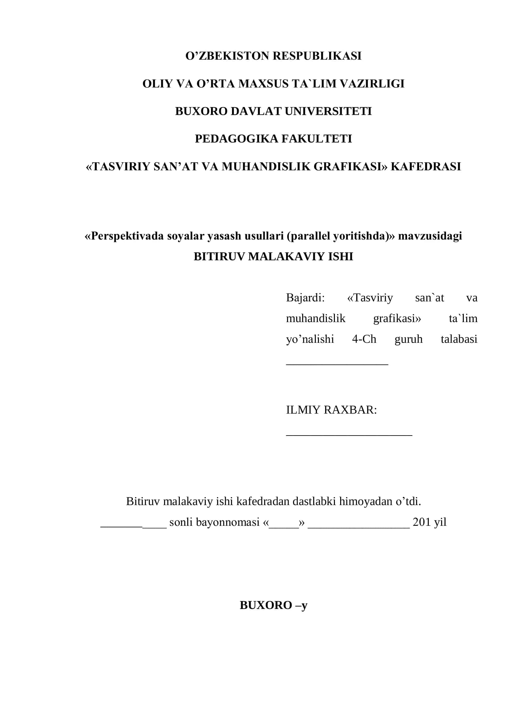 Perspektivada soyalar yasash usullari (parallel yoritishda) 1