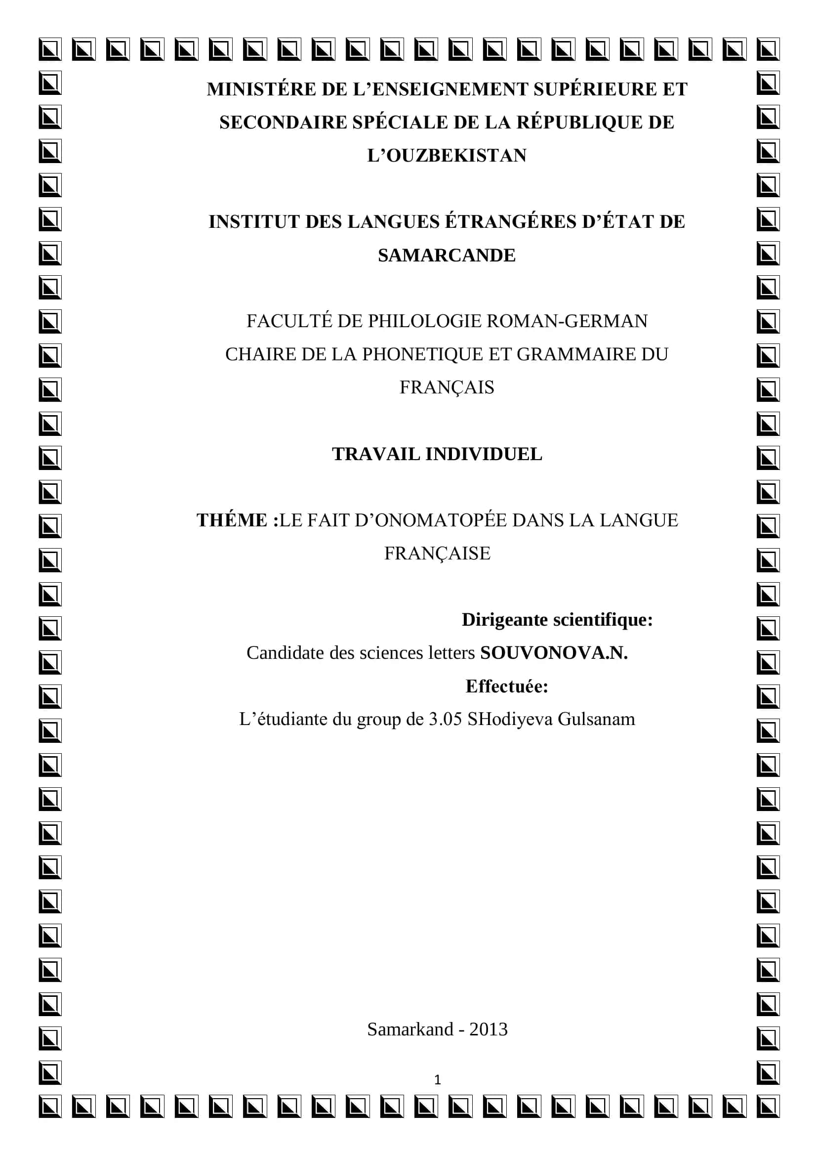 THÉME:LE FAIT D’ONOMATOPÉE DANS LA LANGUE FRANÇAISE 1