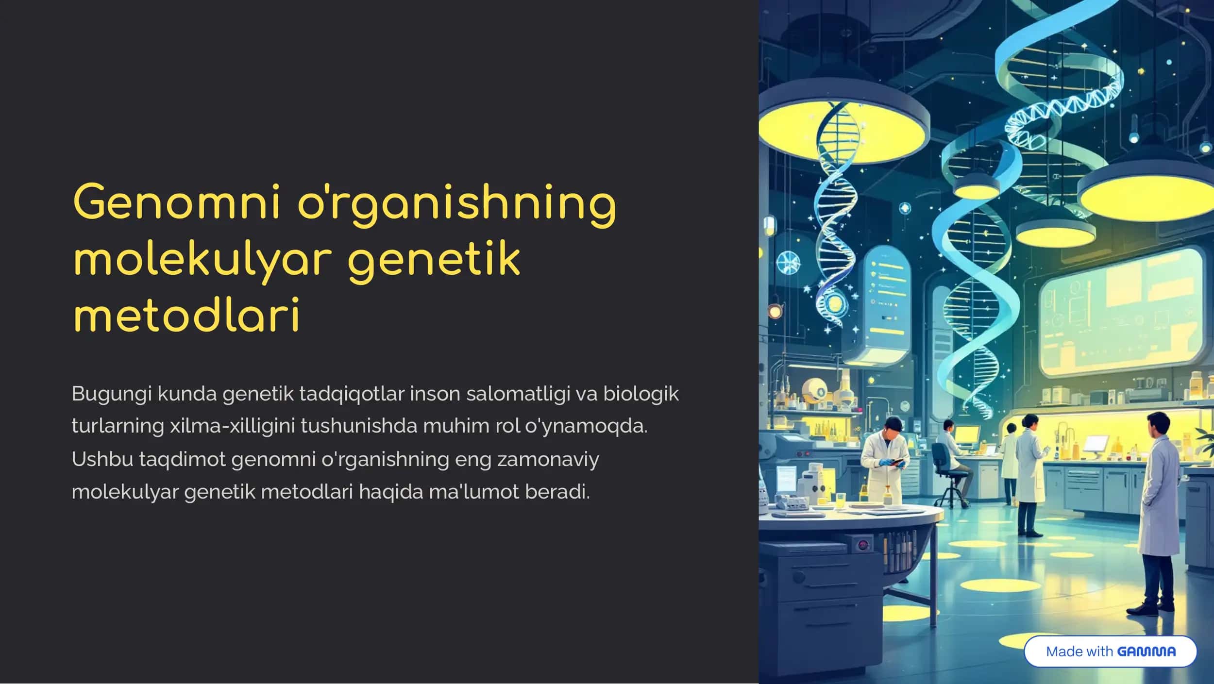 Genomni o'rganishning molekulyar genetik metodlari 1