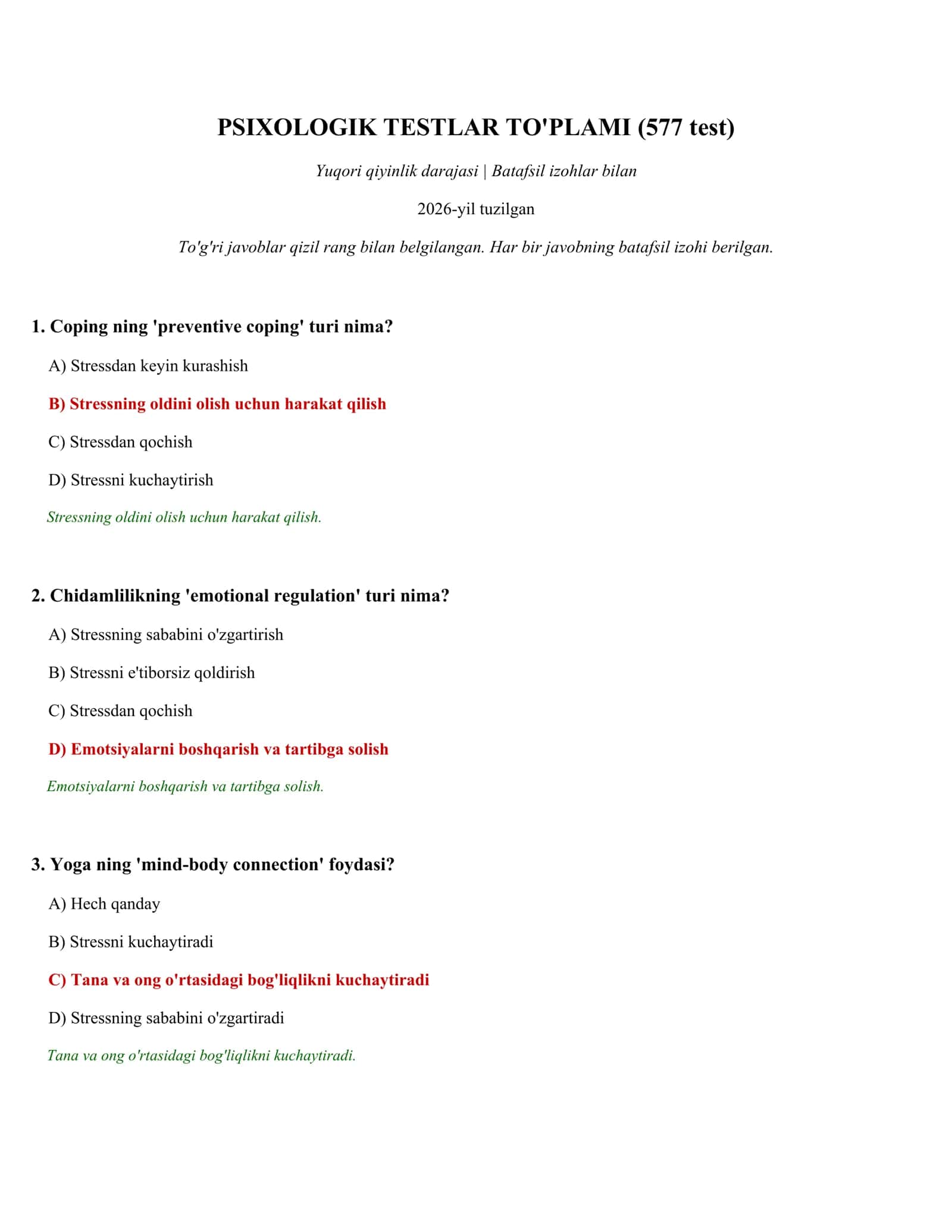 PSIXOLOGIK TESTLAR TO'PLAMI (577 test) 1