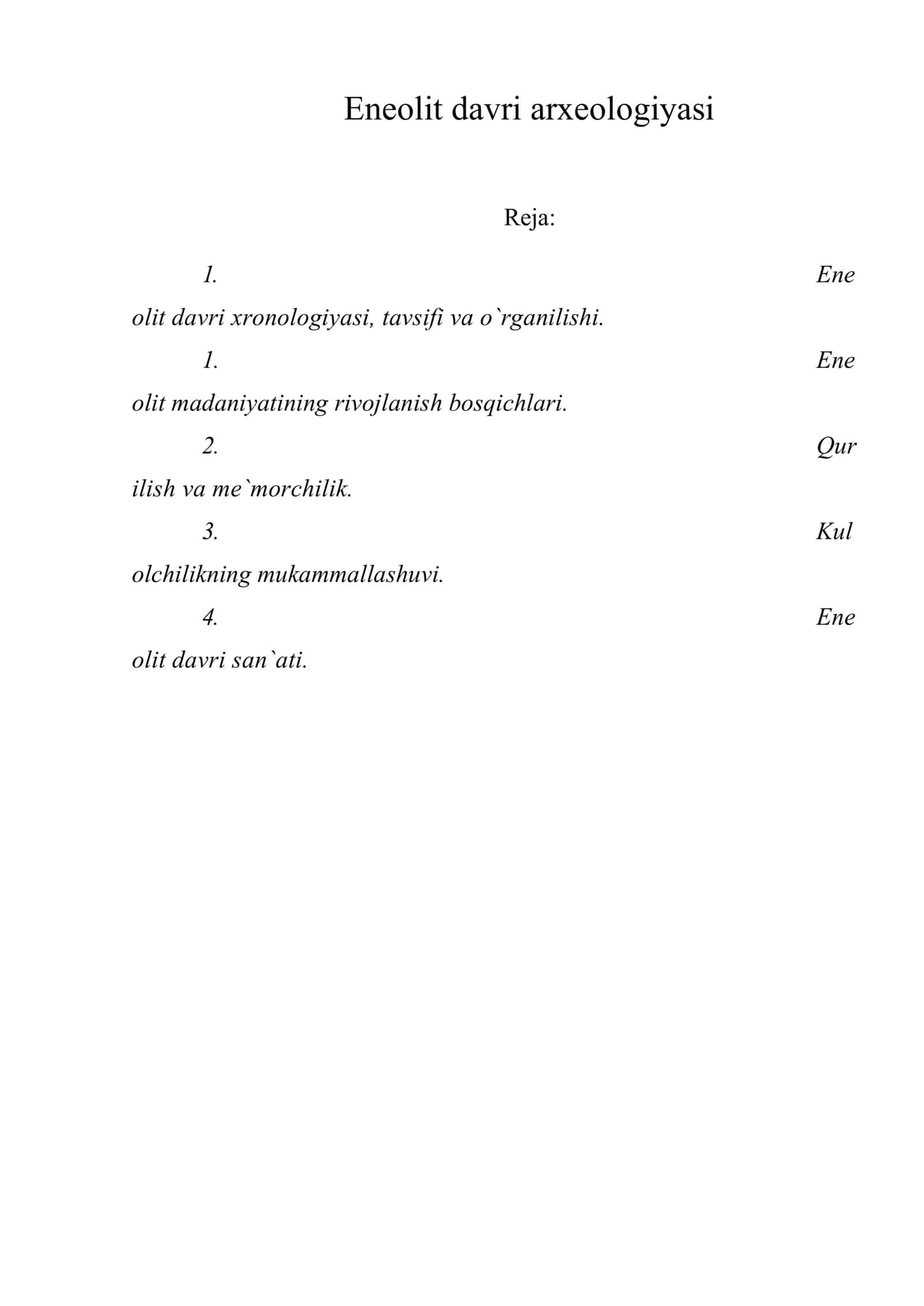 Eneolit davri arxeologiyasi 1
