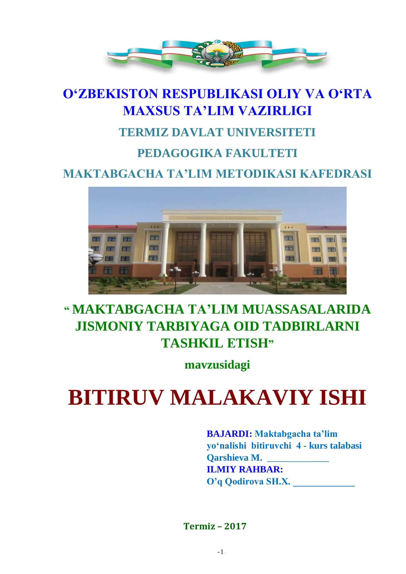 TADBIRLARNI TASHKIL ETISH 1