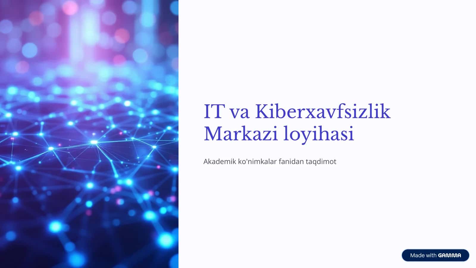 IT va Kiberxavfsizlik Markazi loyihasi 1