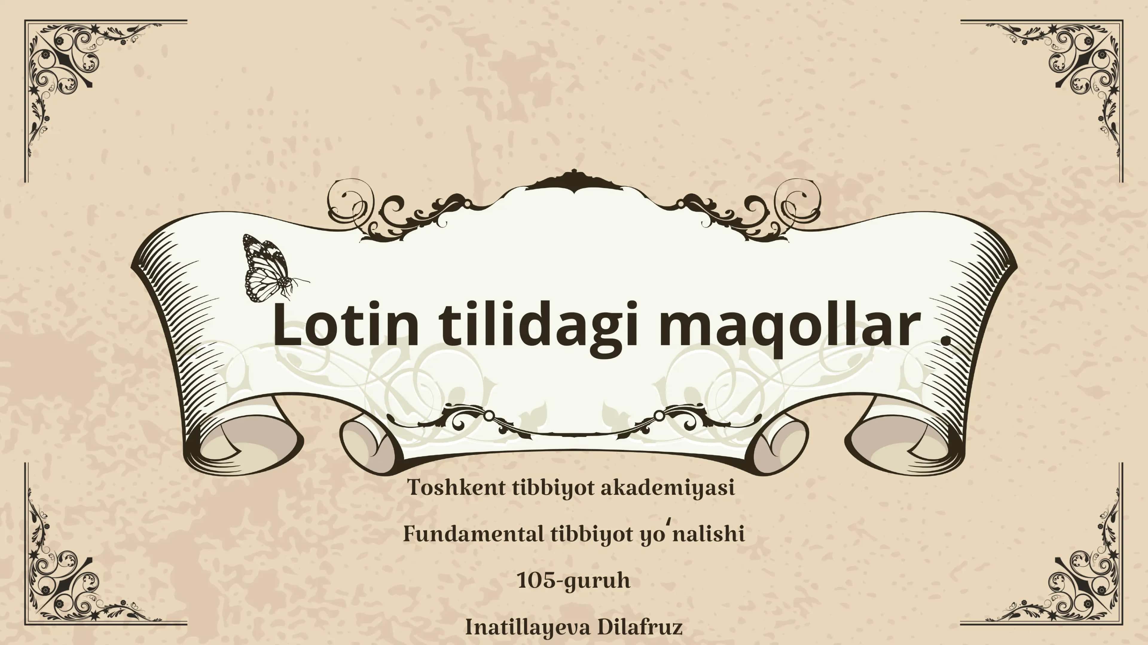 Lotin tilida maqollar mavzusiga prizintatsiya 1