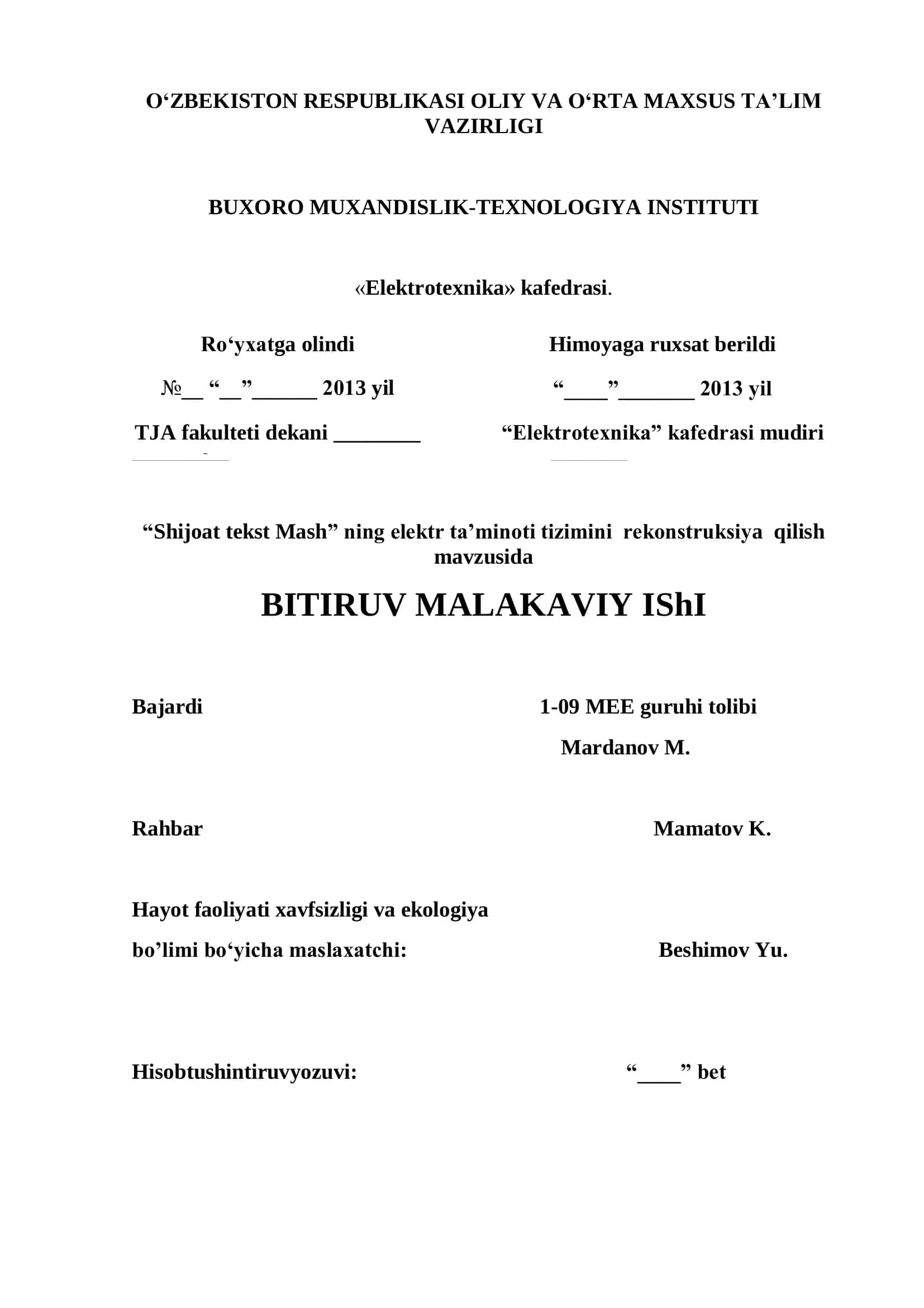 Rekonstruksiya qilish mavzusi 1