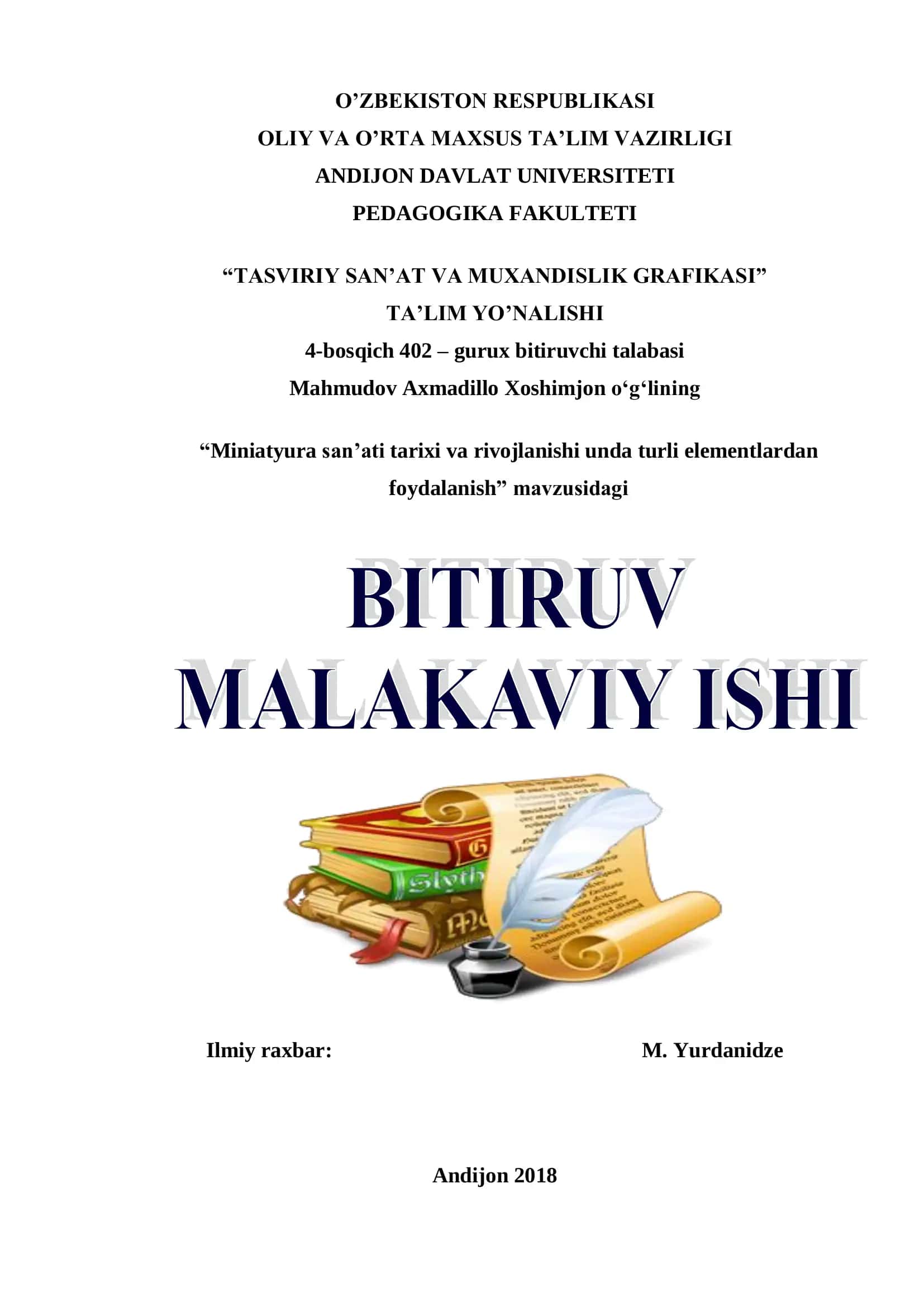 TASVIRIY SAN’AT VA MUXANDISLIK GRAFIKASI 1
