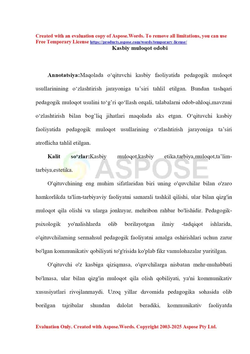 Kasbiy muloqot odobi 1