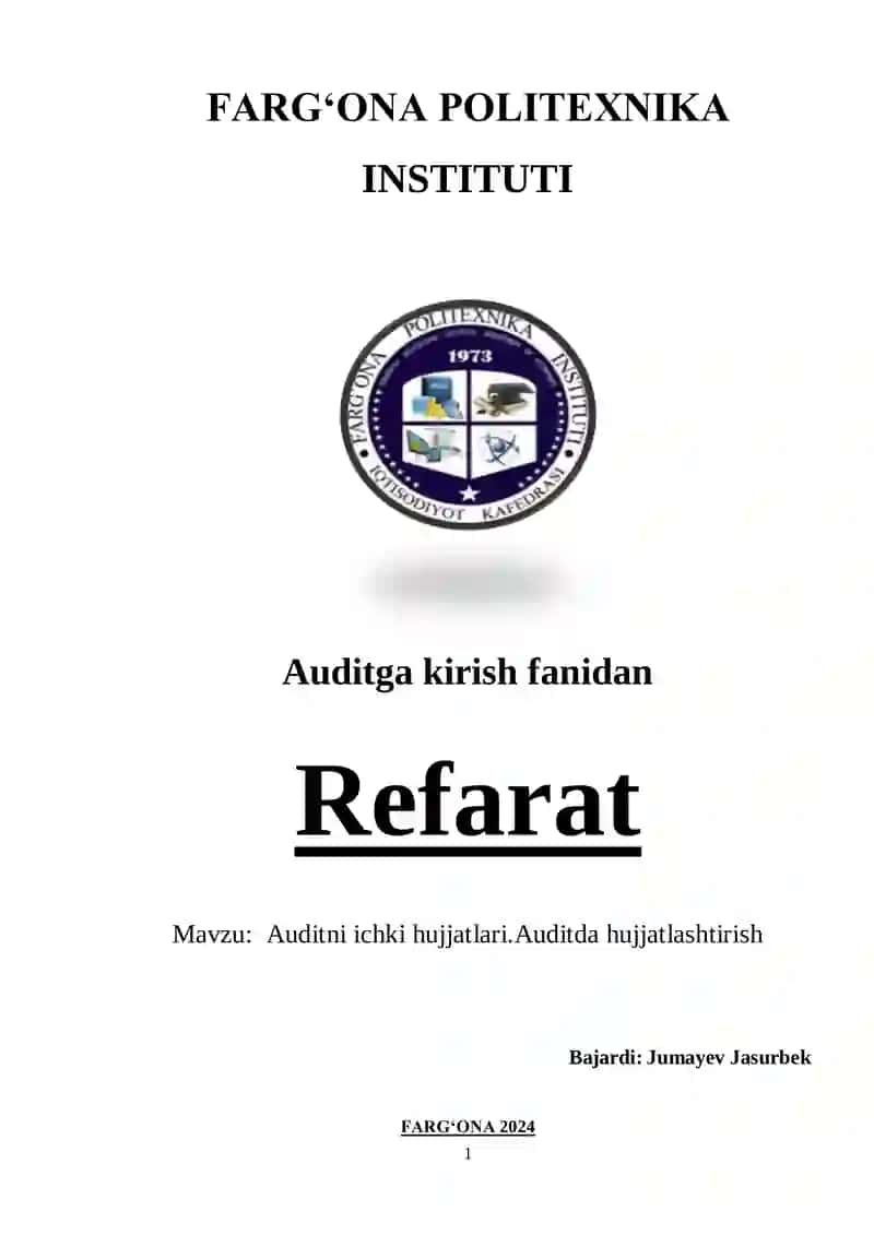 Auditning ichki hujjatlari