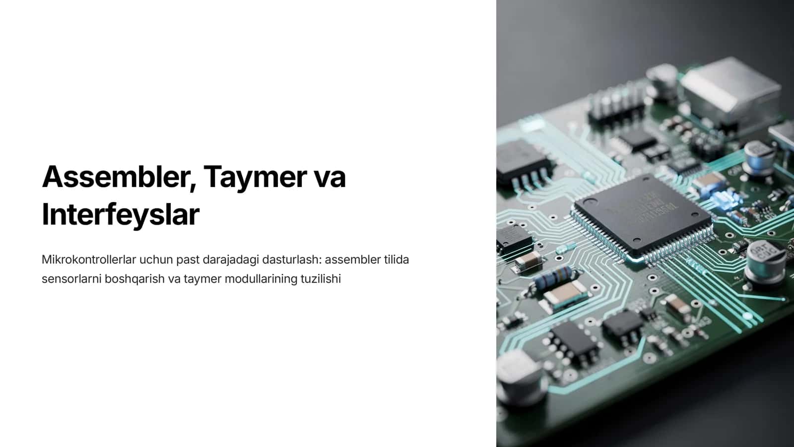 Mikrokontrollerlar uchun past darajadagi dasturlash: assembler tilida 1