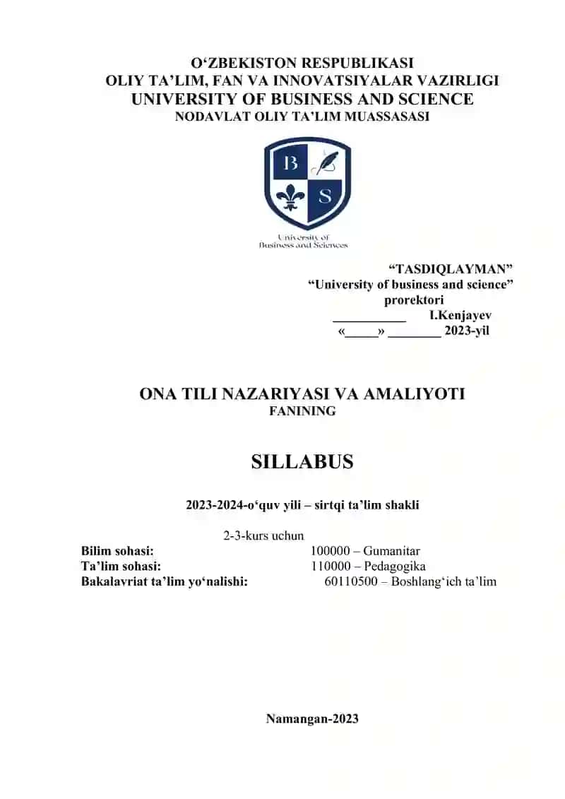 ONA TILI NAZARIYASI VA AMALIYOTI