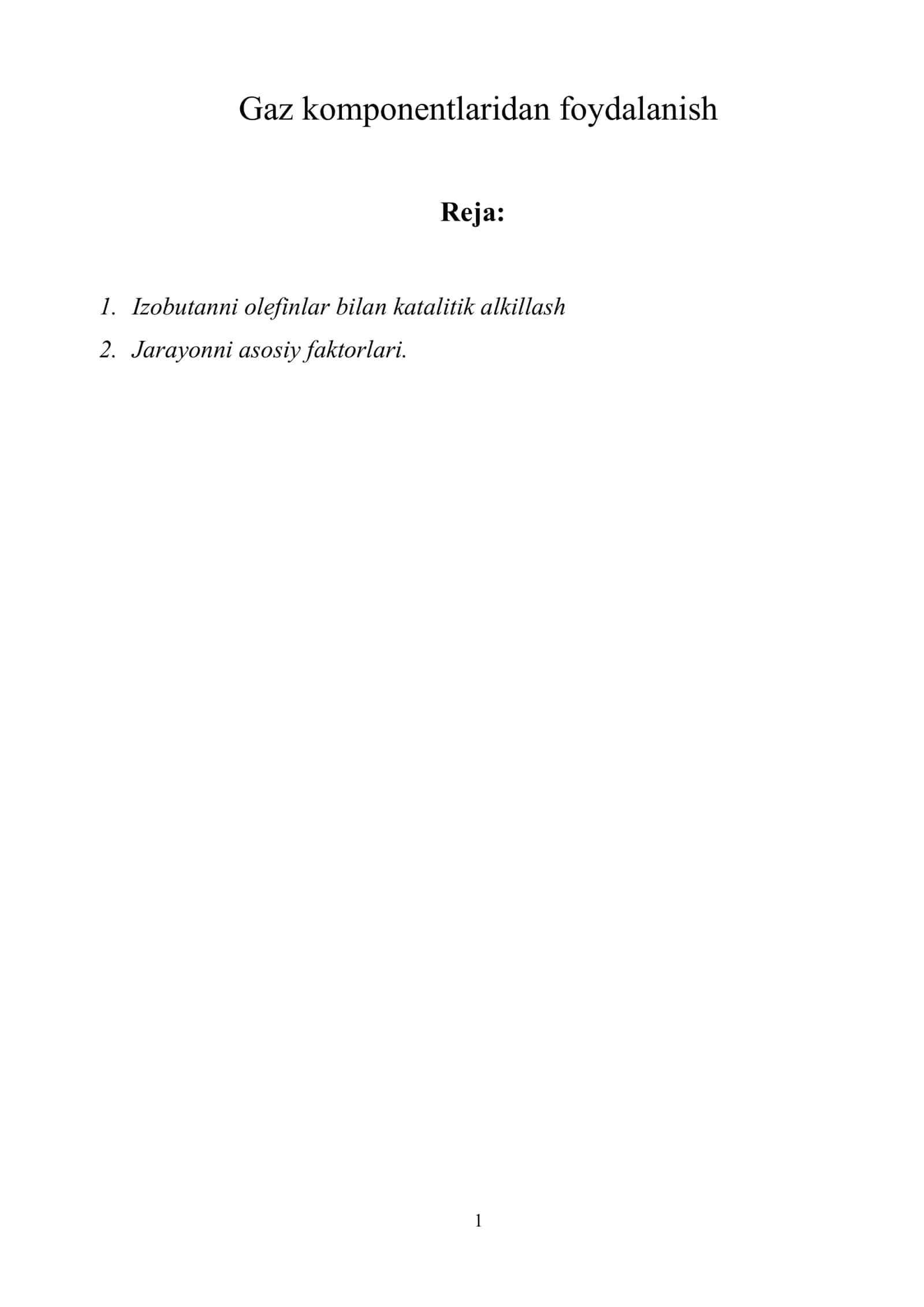 Gaz komponentlaridan foydalanish 1