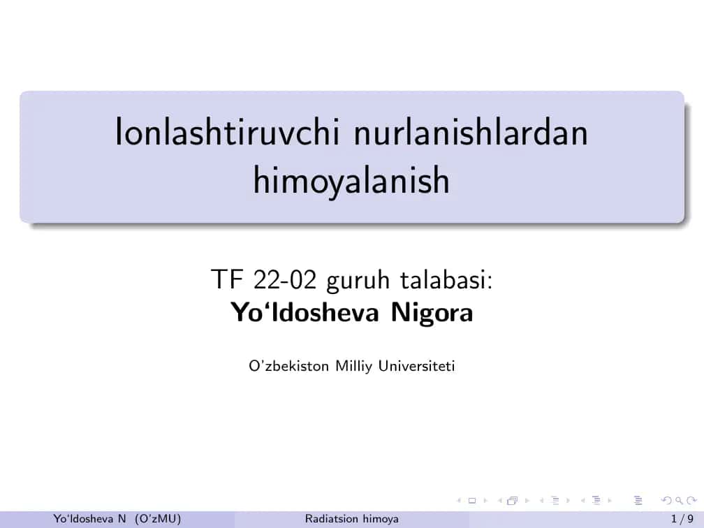 Ionlashtiruvchi nurlanishlardan  himoyalanish 1