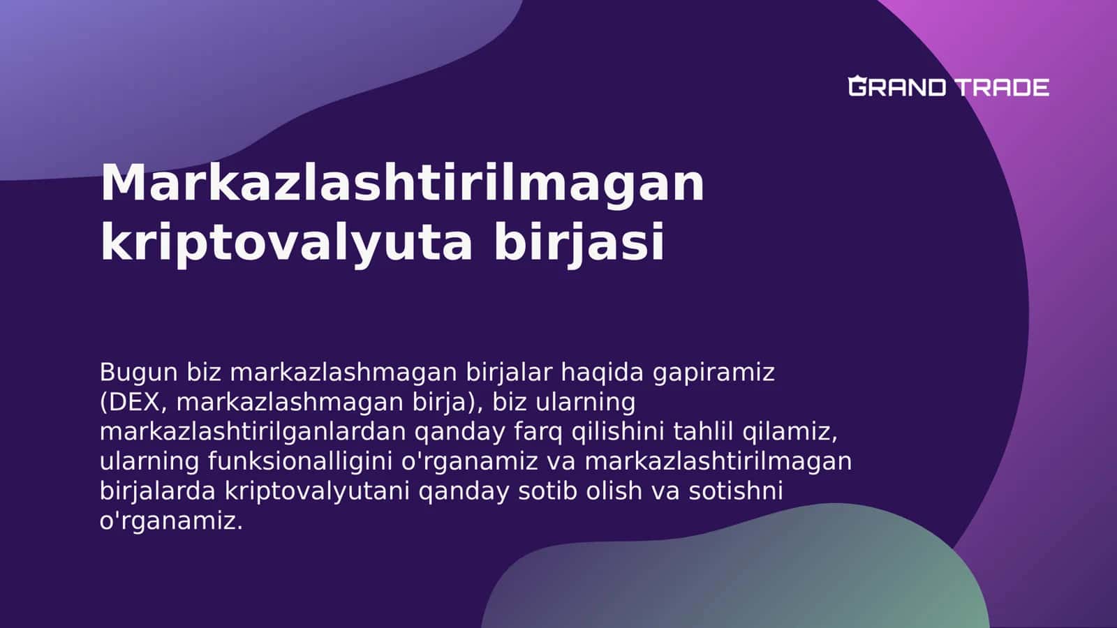 Markazlashtirilmagan kriptovalyuta birjasi 1