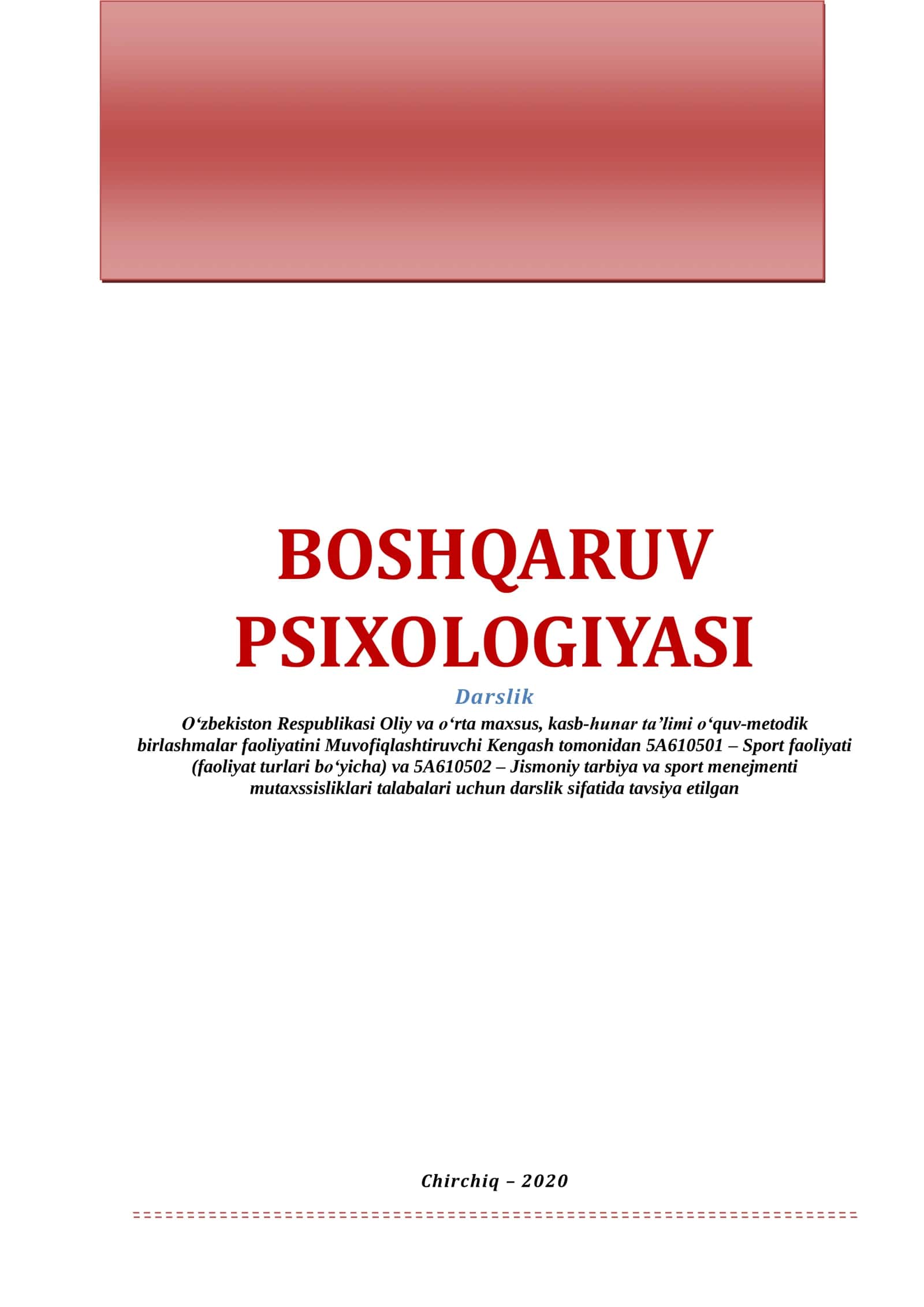BOSHQARUV PSIXOLOGIYASI 1
