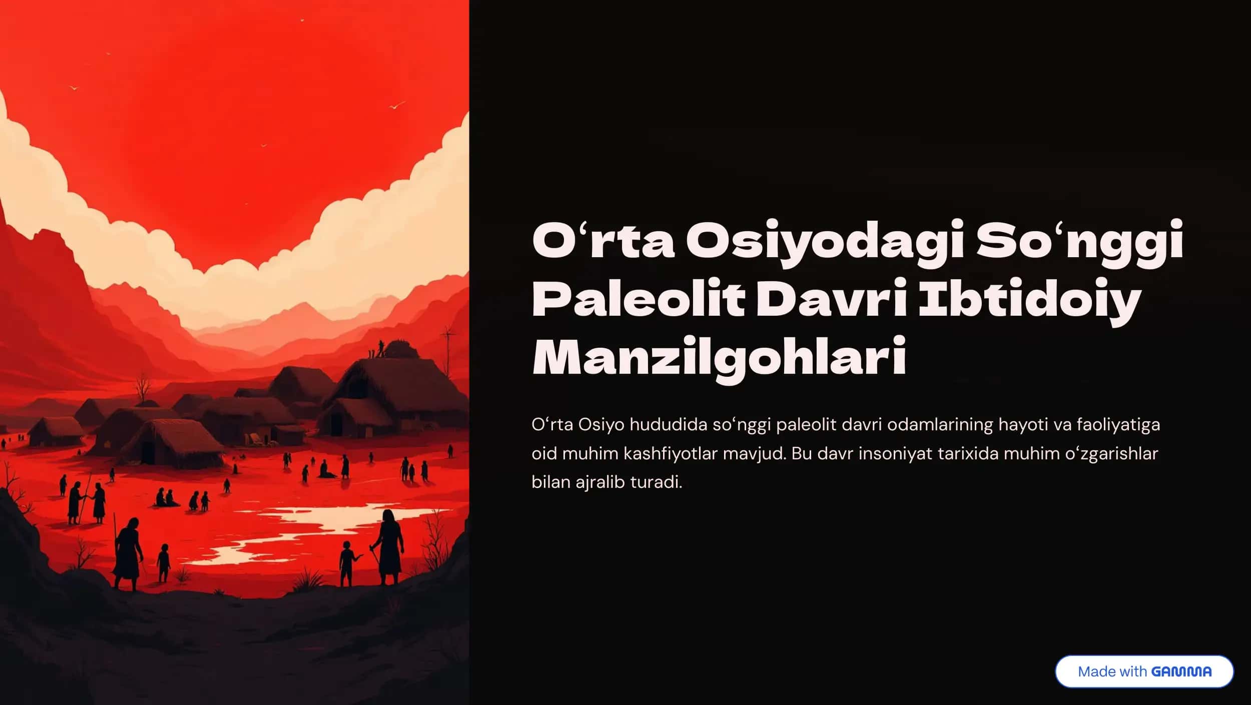 So'nggi Paleolit Davri Ibtidoiy Manzilgohlari 1