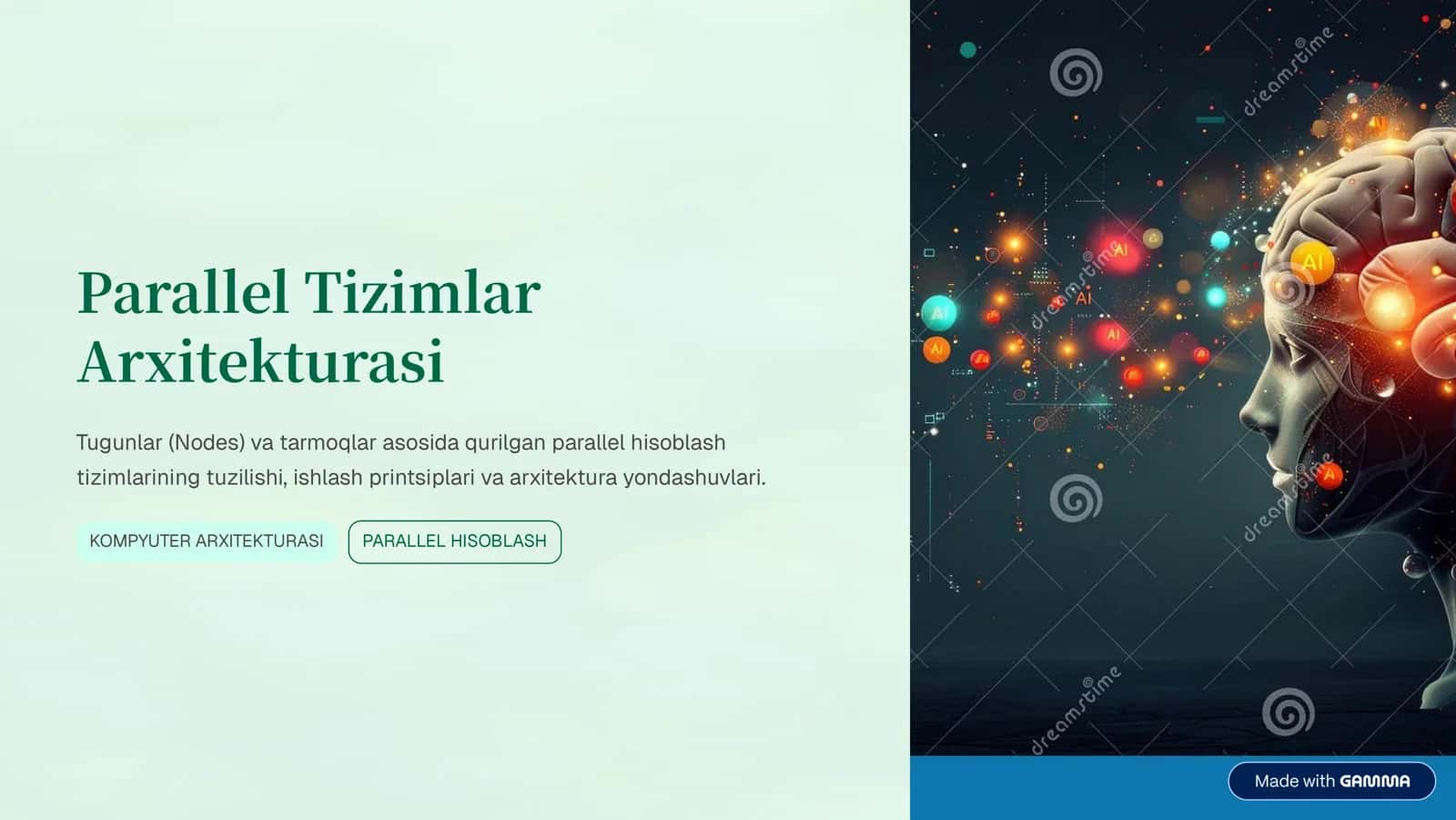 Parallel Tizimlar Arxitekturasi 1