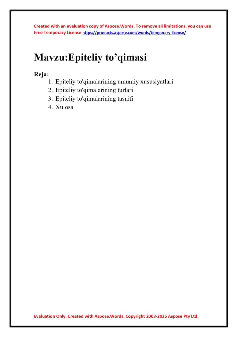 Epiteliy to’qimasi 1