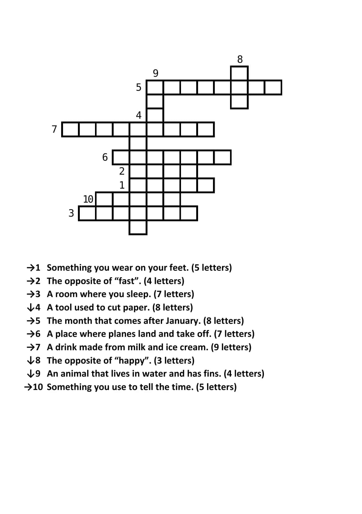 "Crossword" English Easy Level №8 1