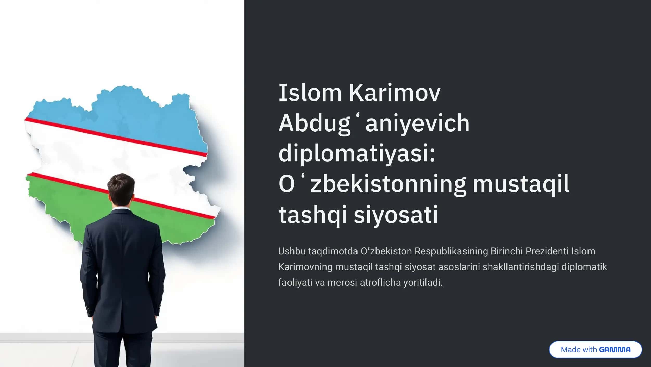 Islom Karimov diplomatiyasi 1