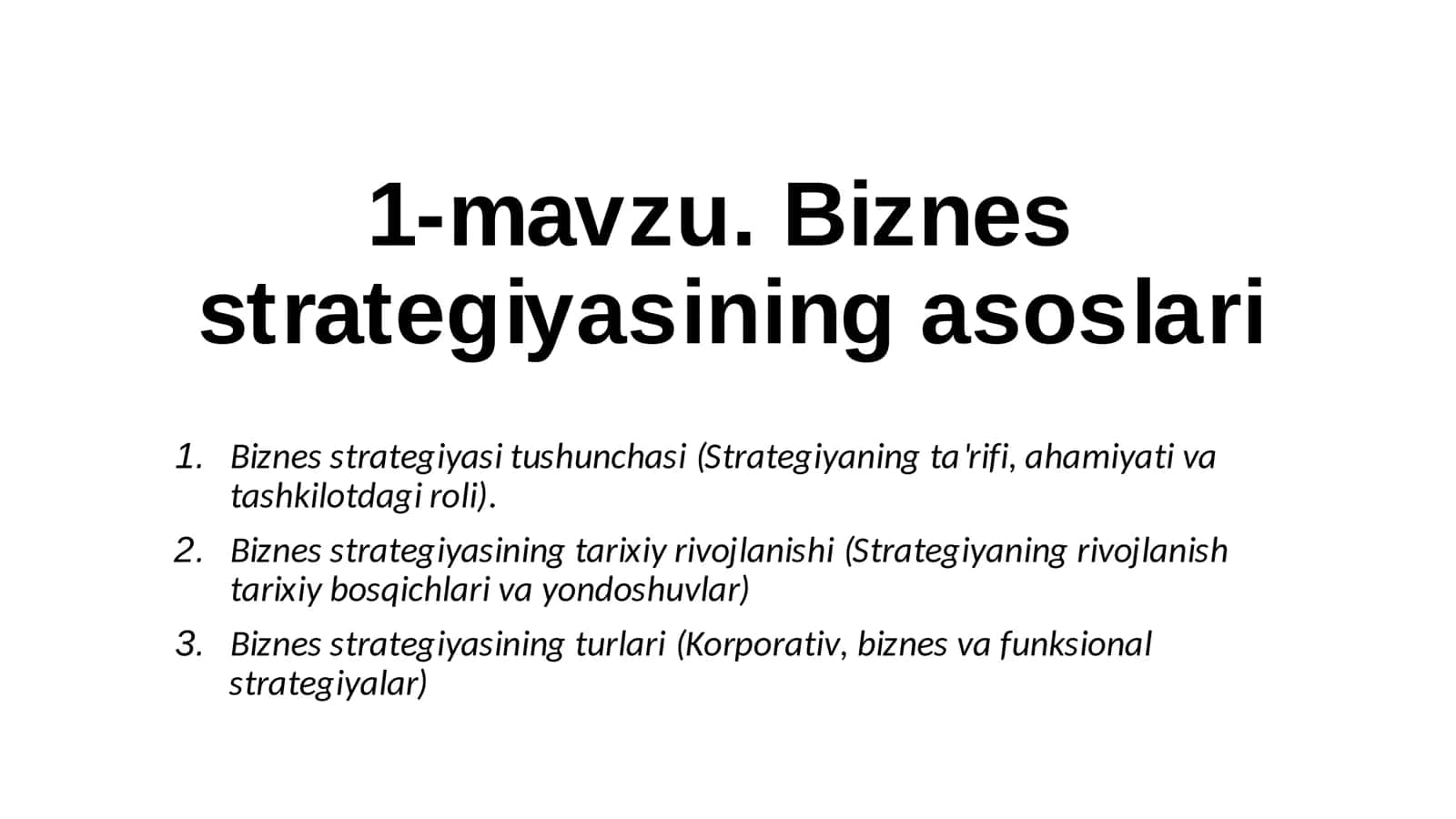 Biznes strategiyasi 1