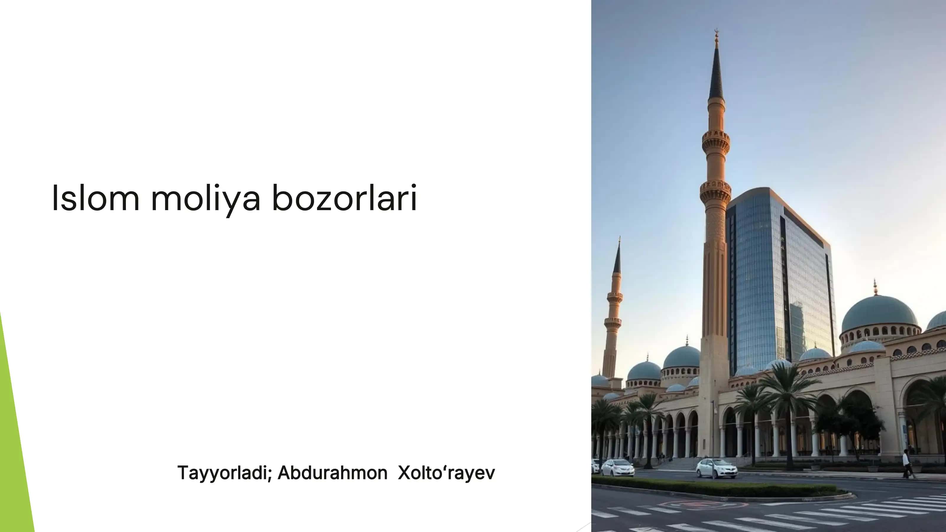 Islom moliya bozorlari 1