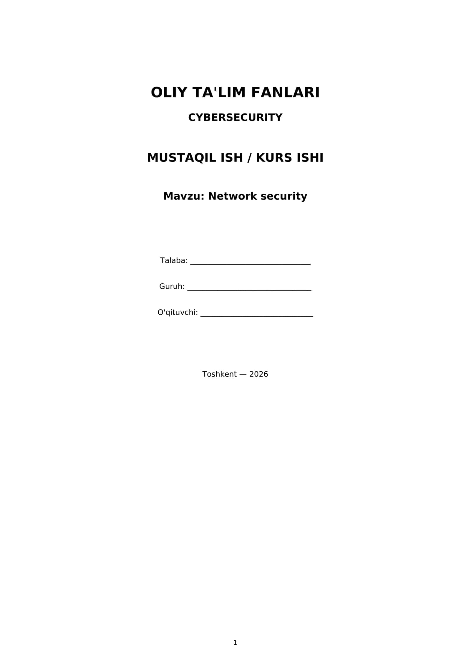 Network security 1