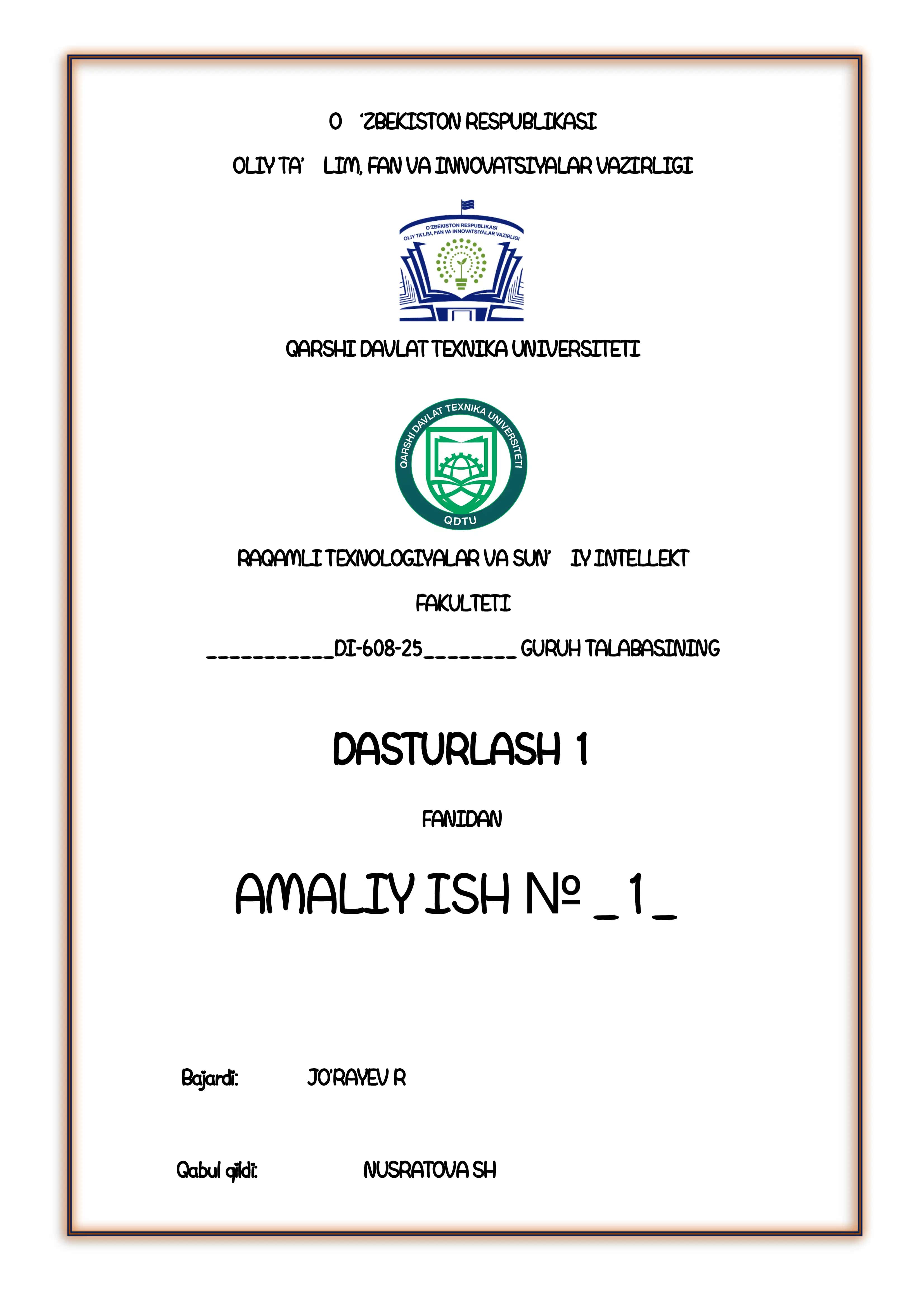 Chiziqli tuzilmali algoritmlarni tavsiflash, C++ tilida dasturlashtirish va kompyuterdahisoblashlar 1