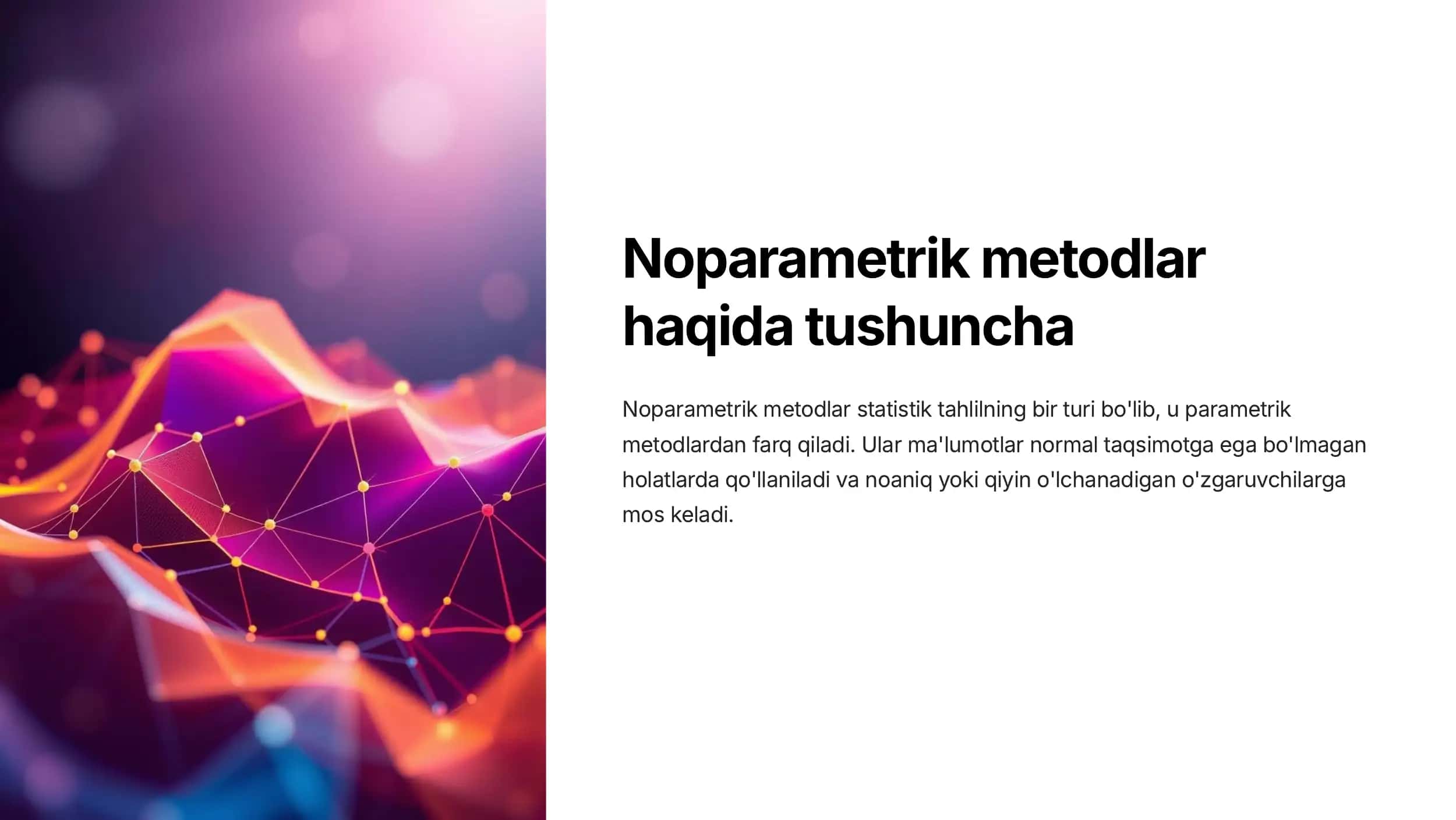 Noparametrik metodlar haqida tushuncha 1