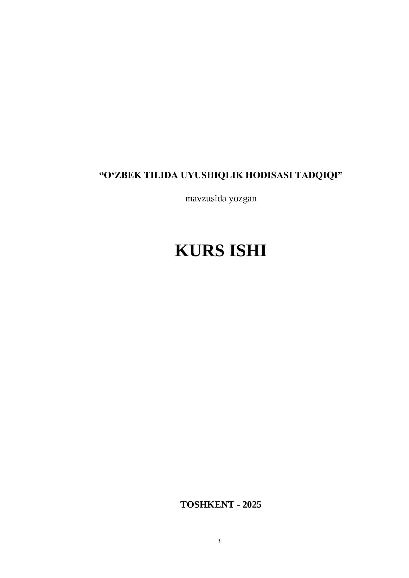 O‘ZBEK TILIDA UYUSHIQLIK HODISASI TADQIQI 1