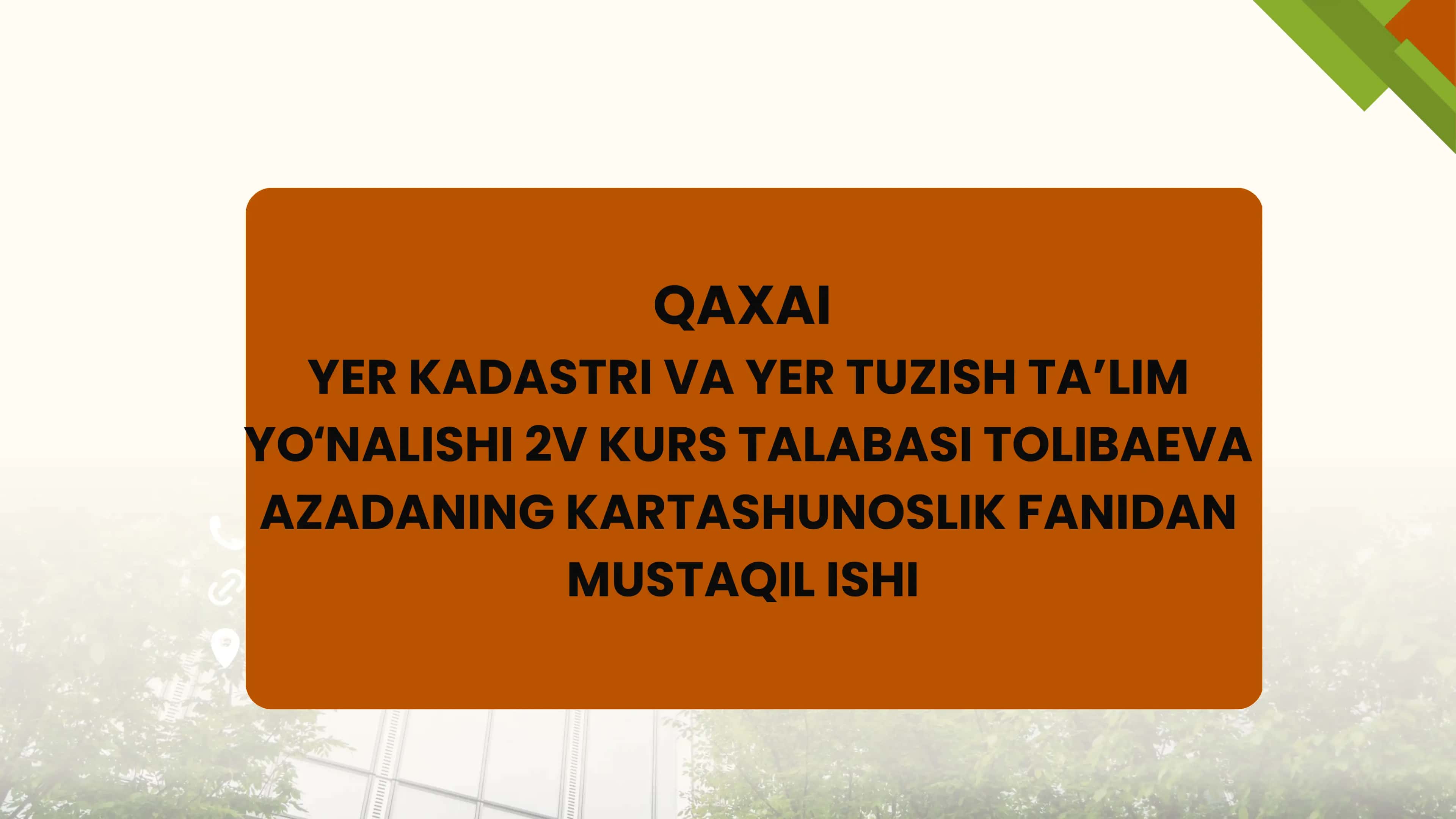 Topografik kartalar ularni tuzish va yangilash 1
