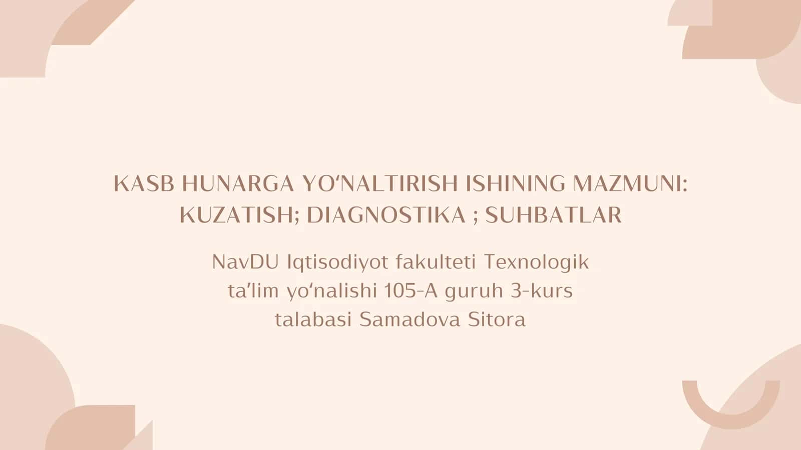 KASB HUNARGA YOʻNALTIRISH ISHINING MAZMUNI 1