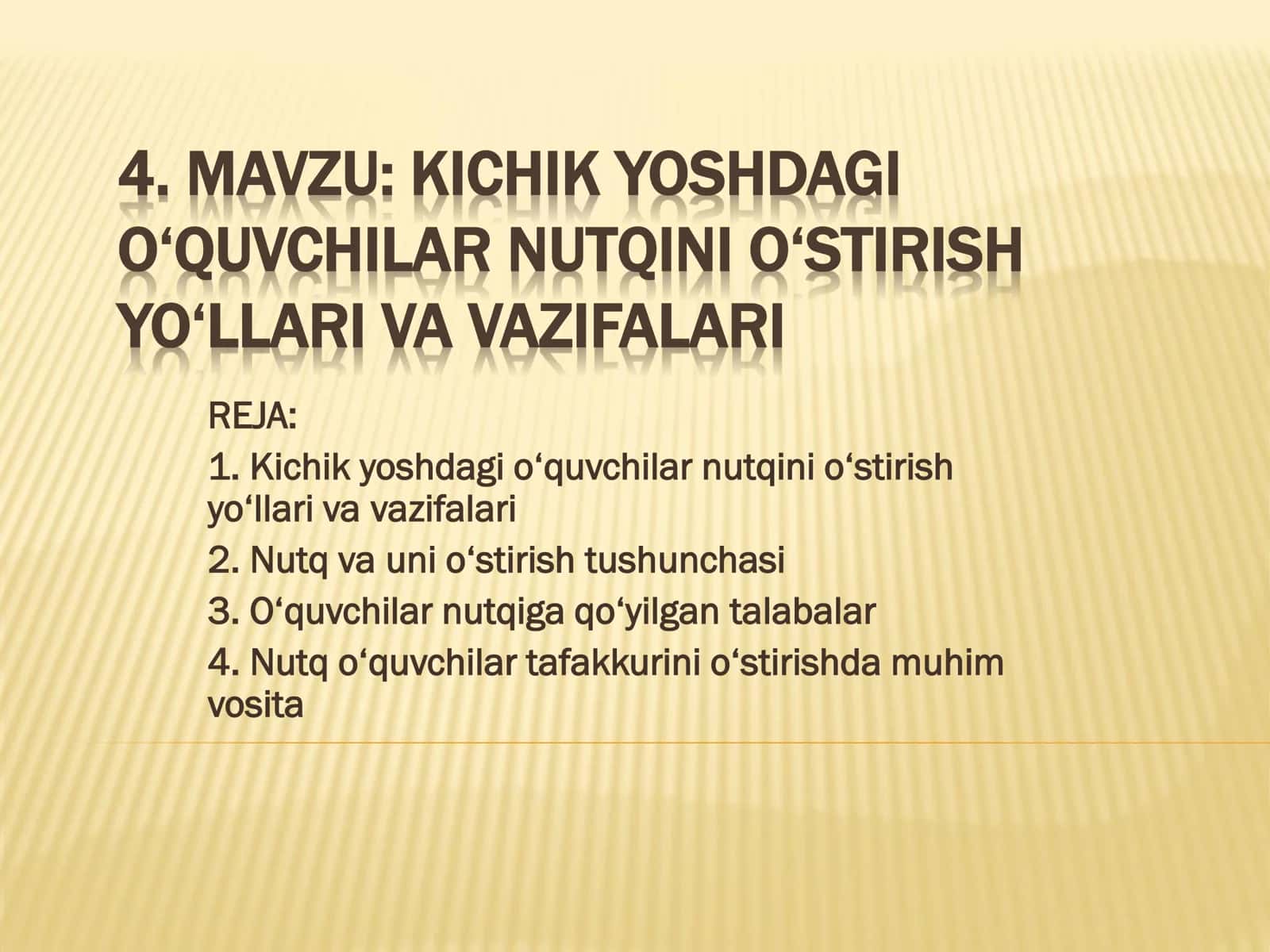 Kichik yoshdagi o‘quvchilar nutqini o‘stirish yo‘llari va vazifalari 1
