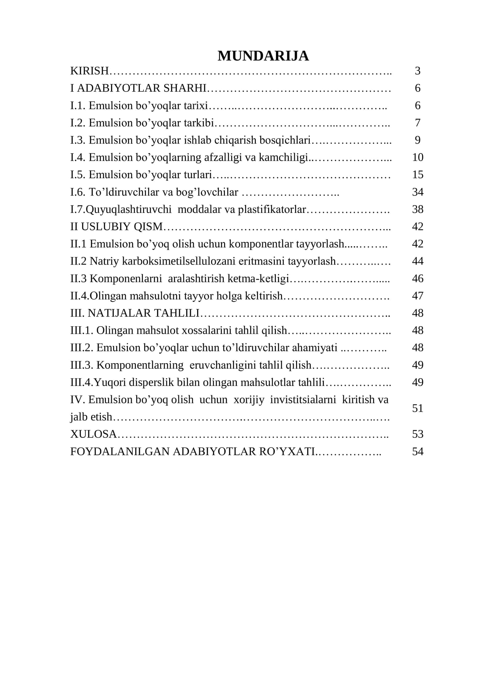 Emulsion bo’yoqlar olish texnologiyasini takomillashtirish 1