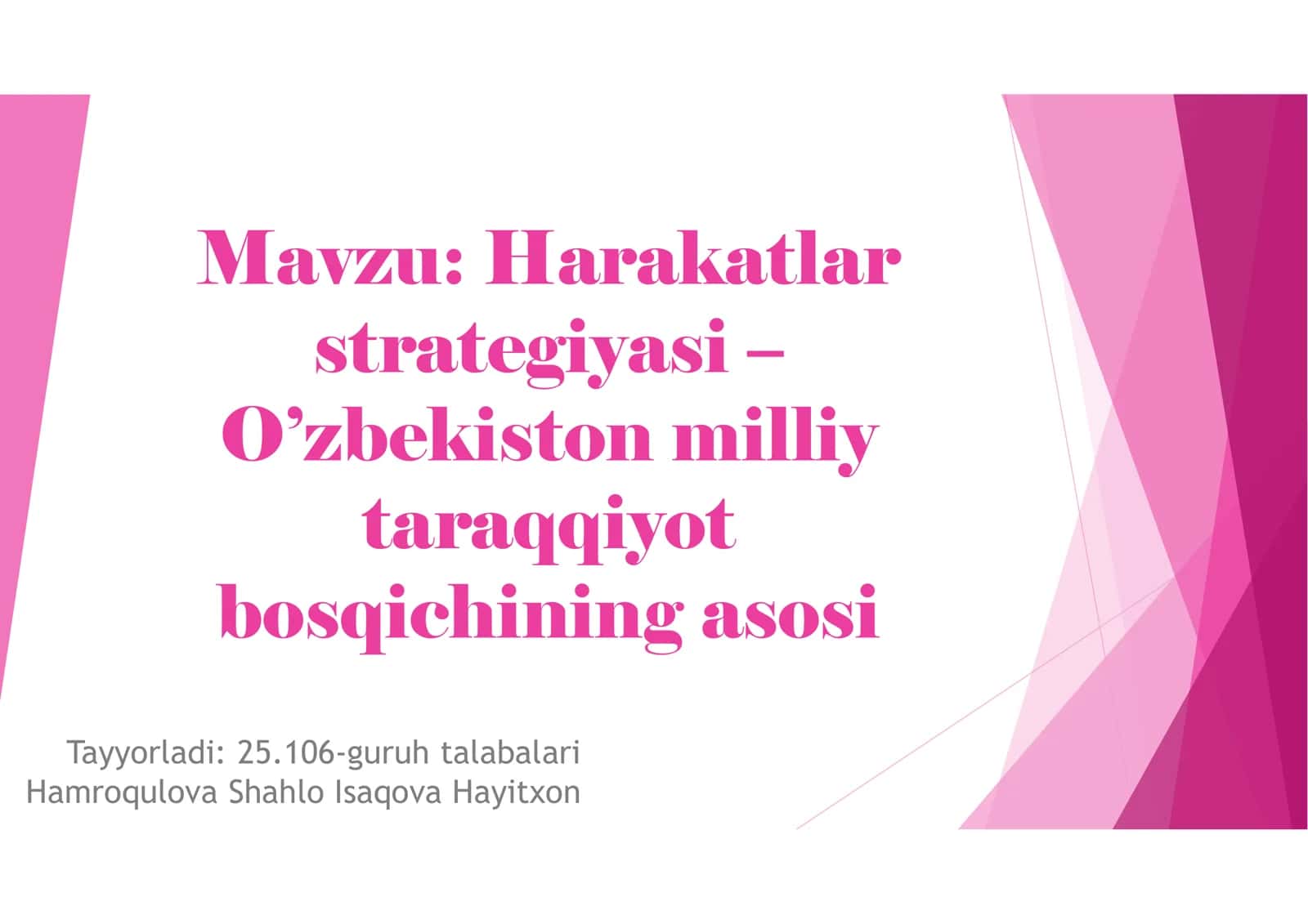 Harakatlar strategiyasi 1