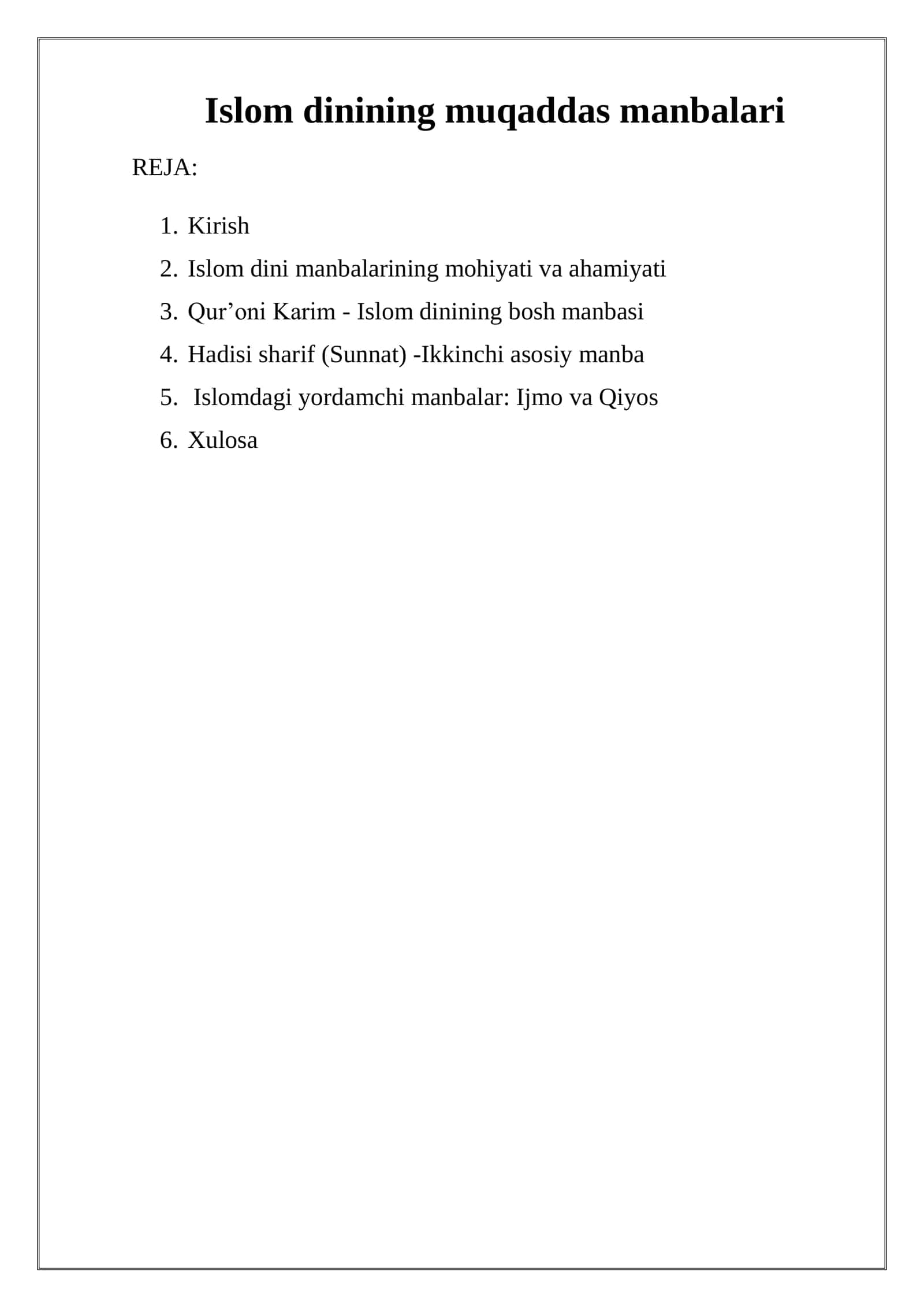 Islom dinining muqaddas manbalari 1