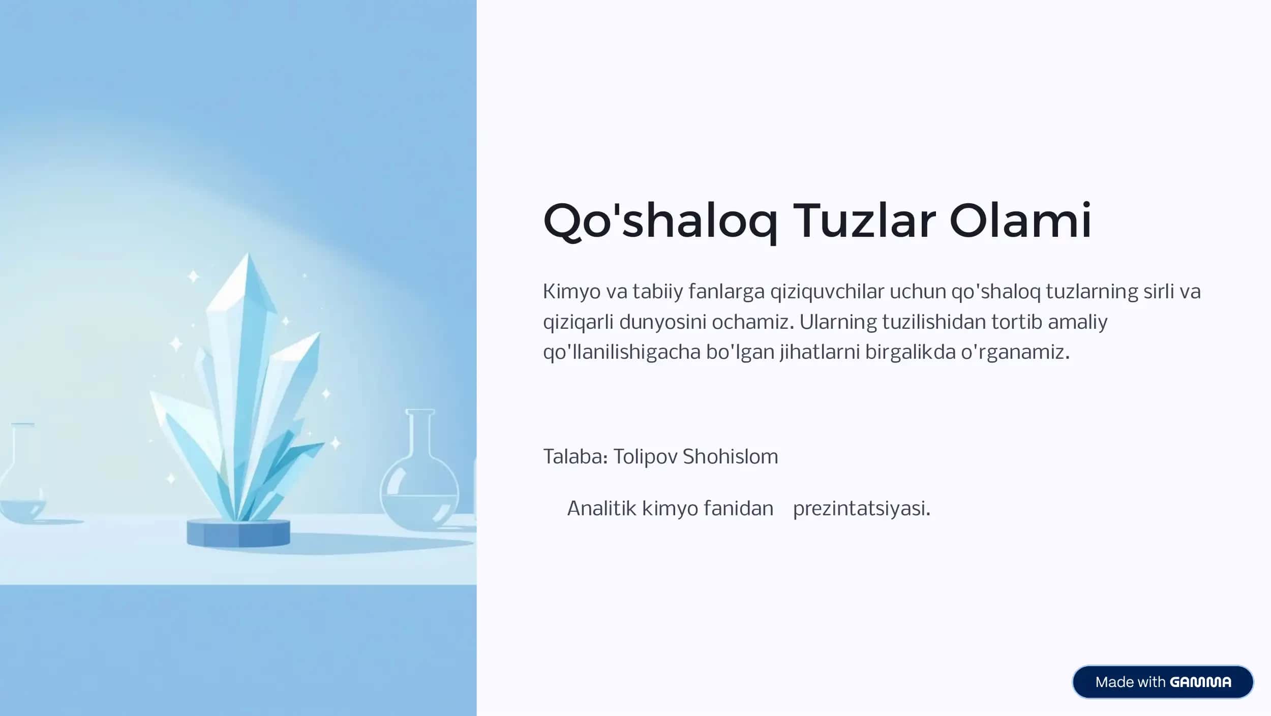 Qo'shaloq Tuzlar Olami 1