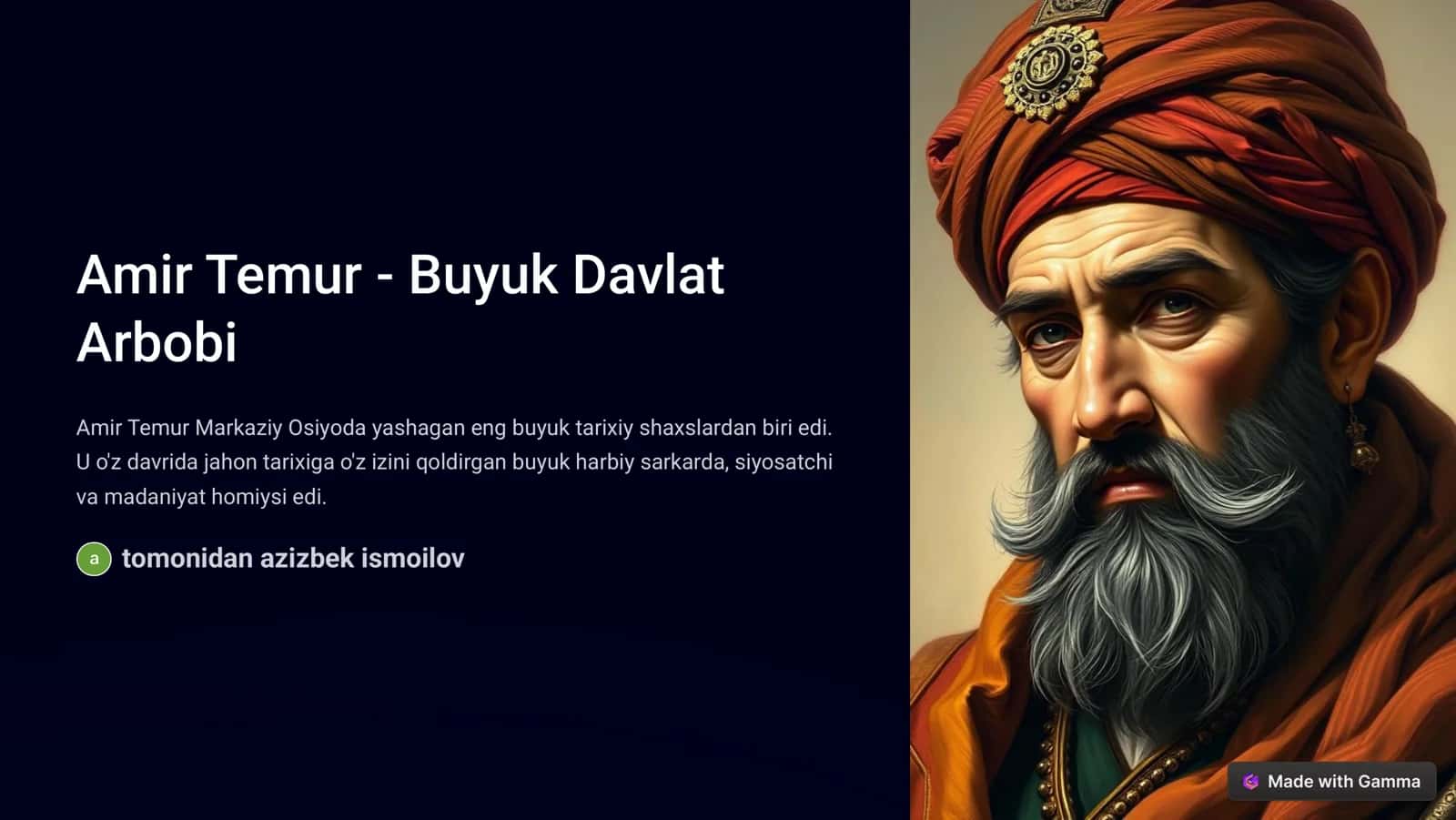 Amir Temur - Buyuk Davlat Arbobi 1