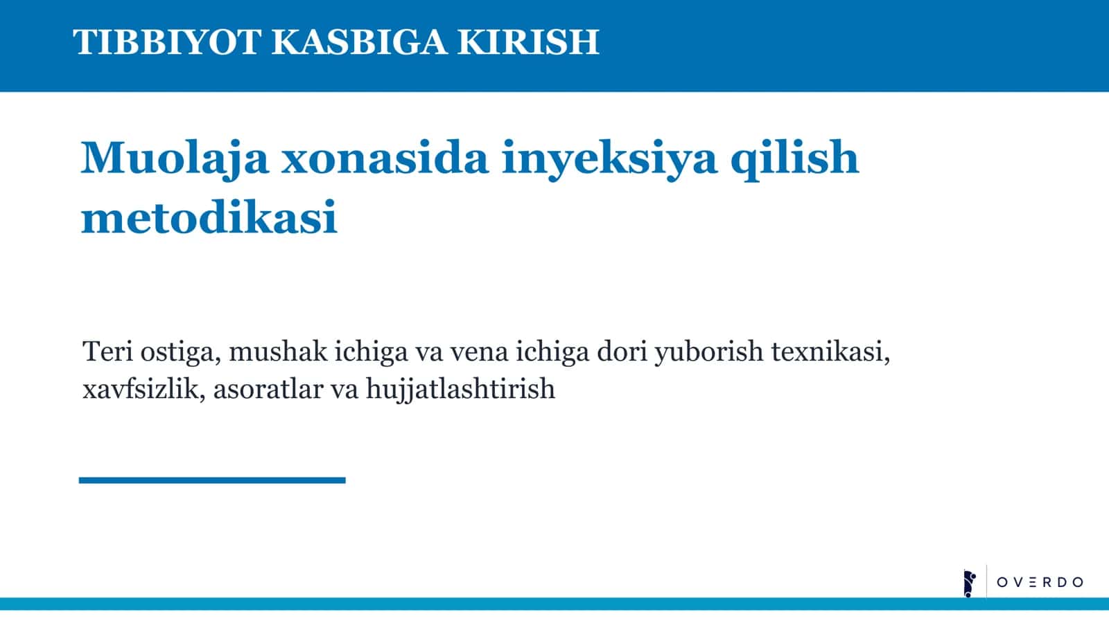 TIBBIYOT KASBIGA KIRISH 1