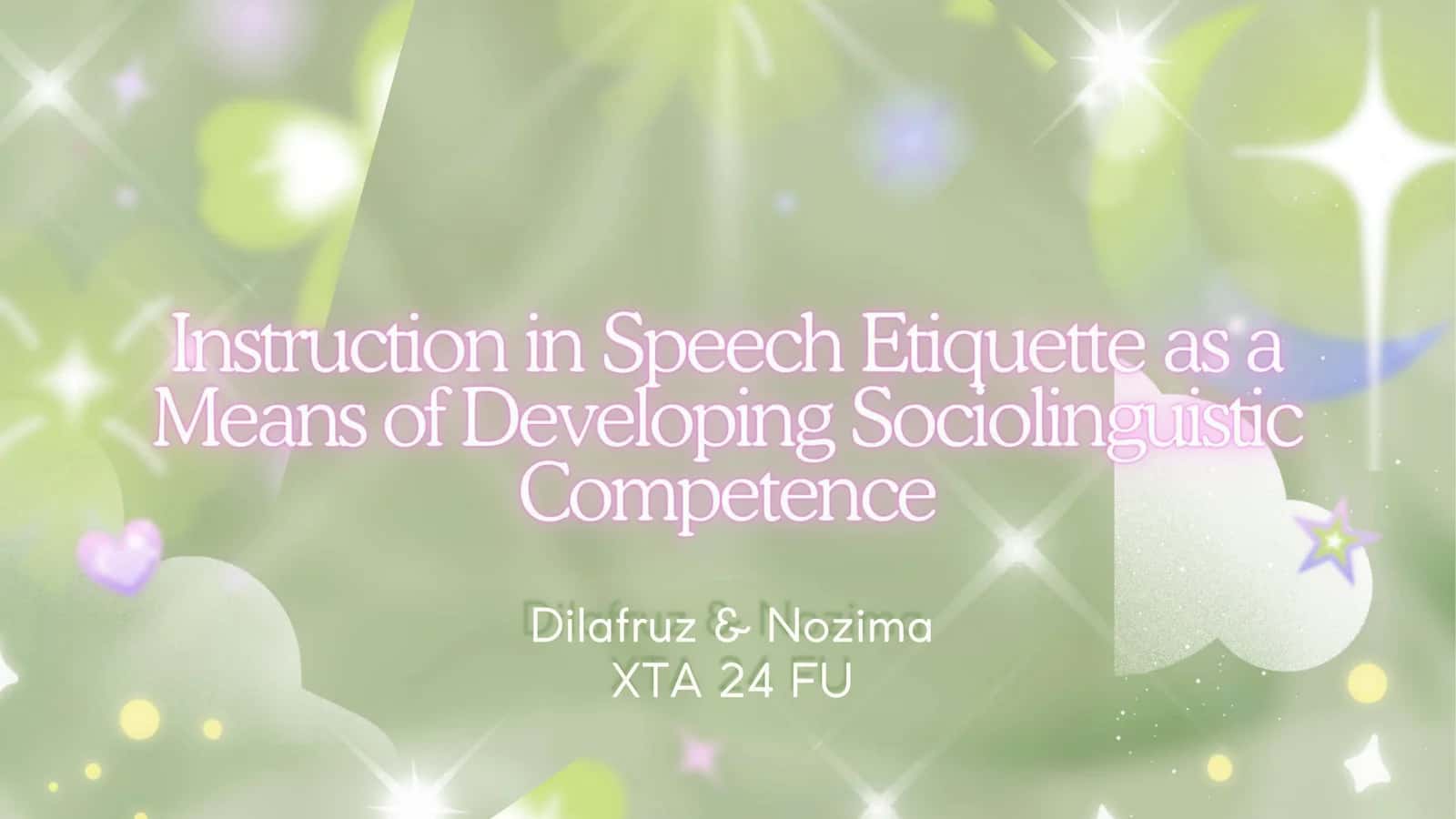 The Concept of Speech Etiquette 1