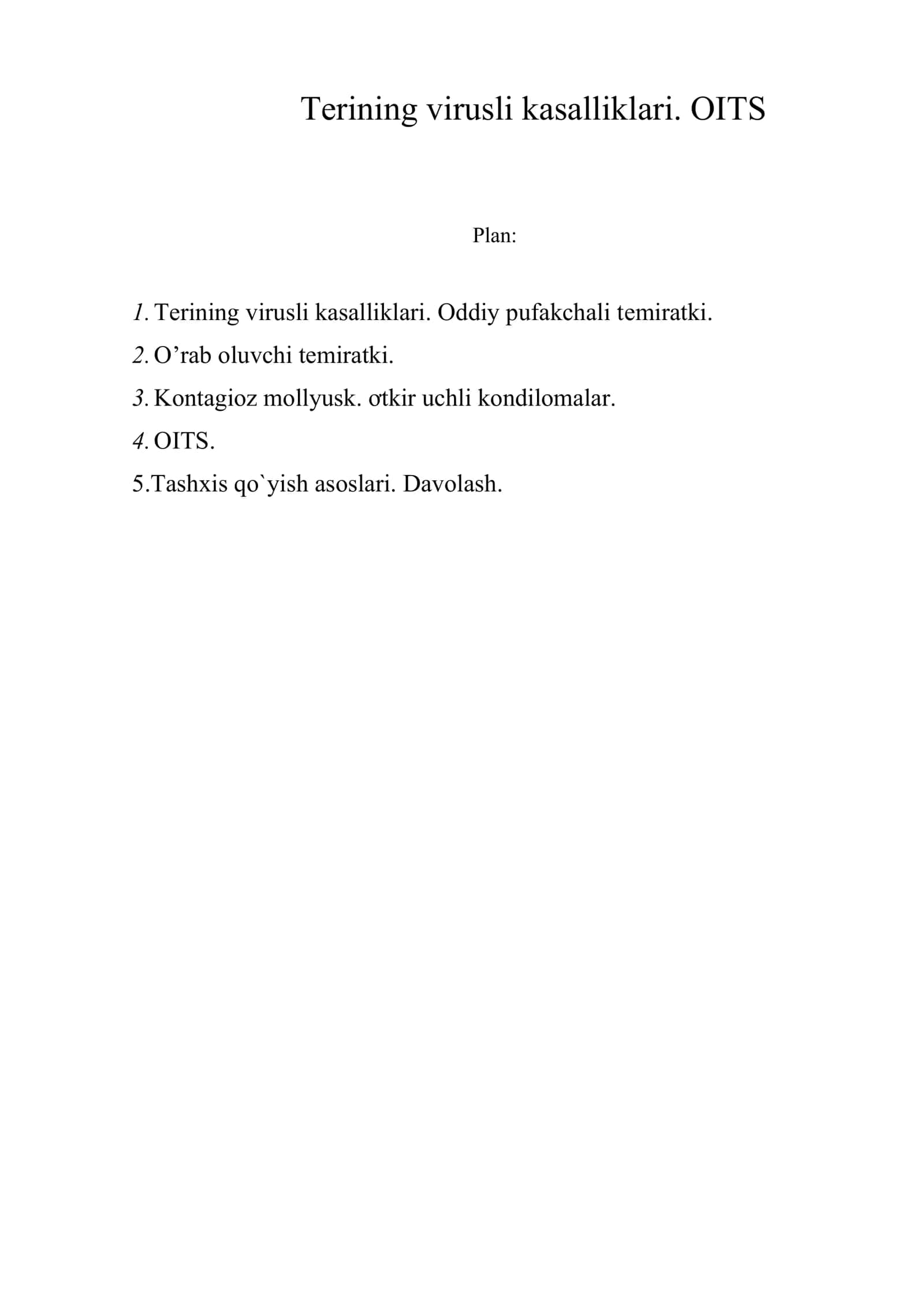 Теrining virusli kаsаlliklаri. OITS 1