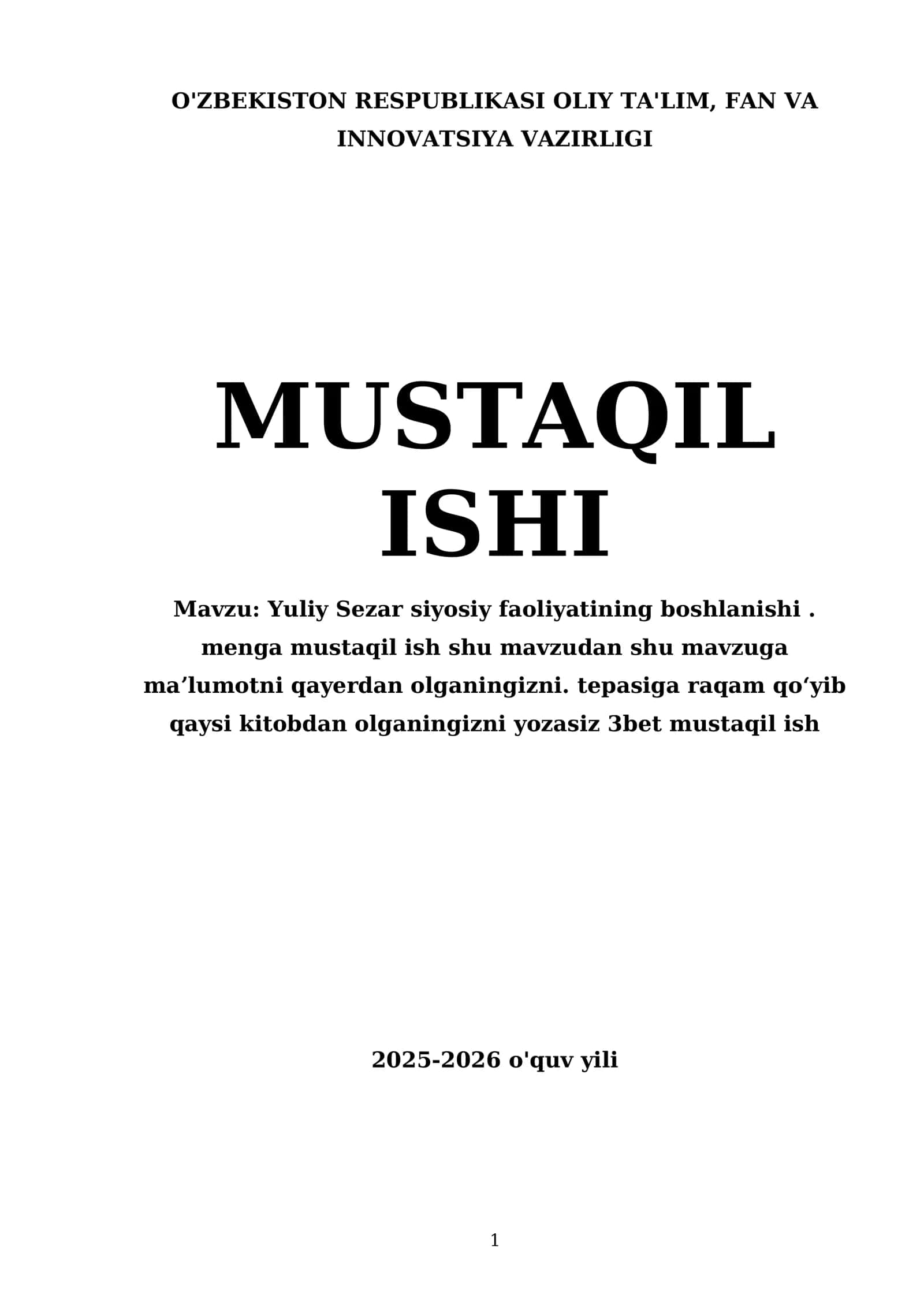 Yuliy Sezar siyosiy faoliyatining boshlanishi 1