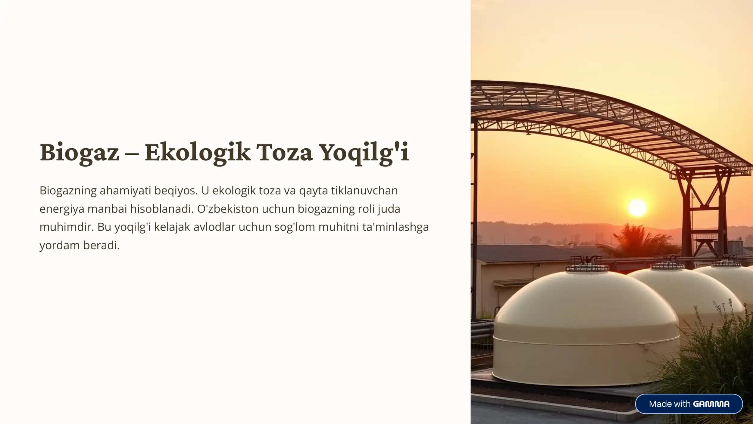 Biogaz - Ekologik Toza Yoqilg'i 1