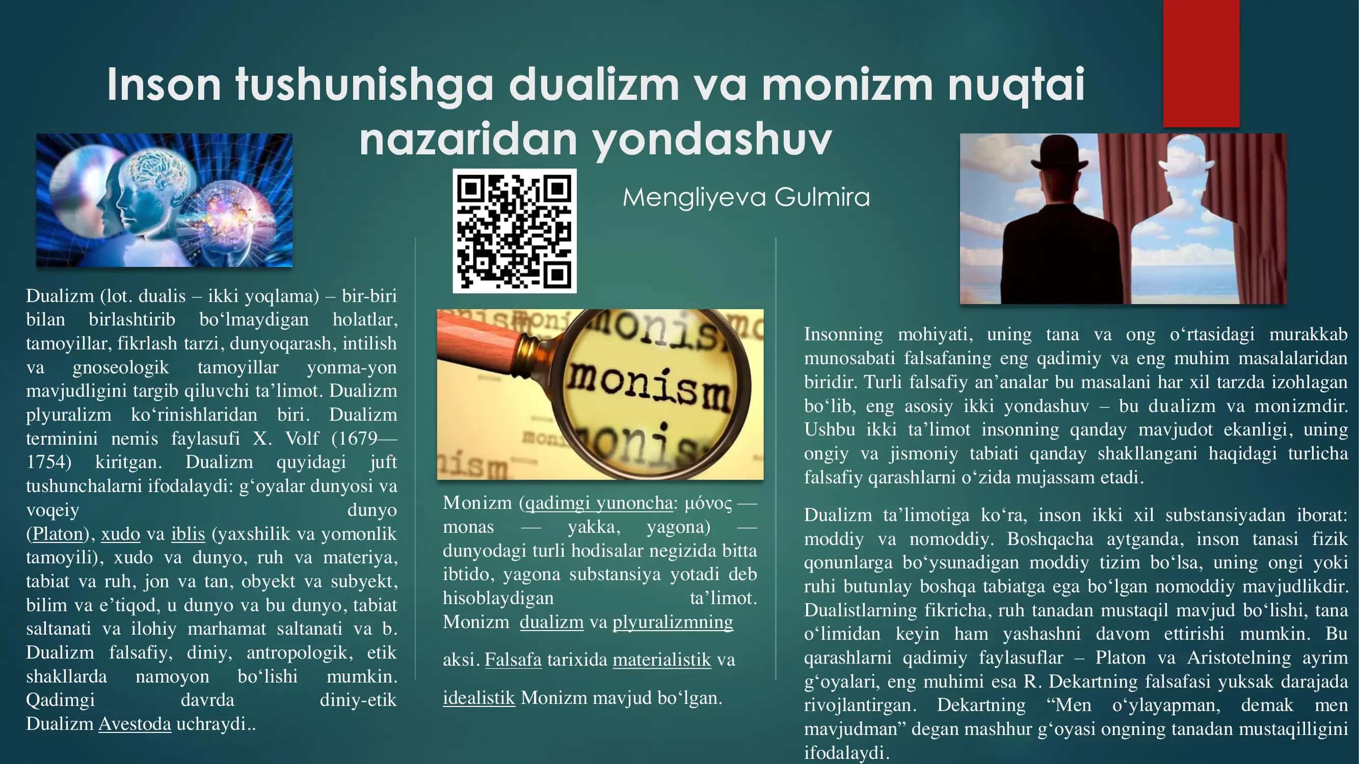Dualizm va Monizm 1