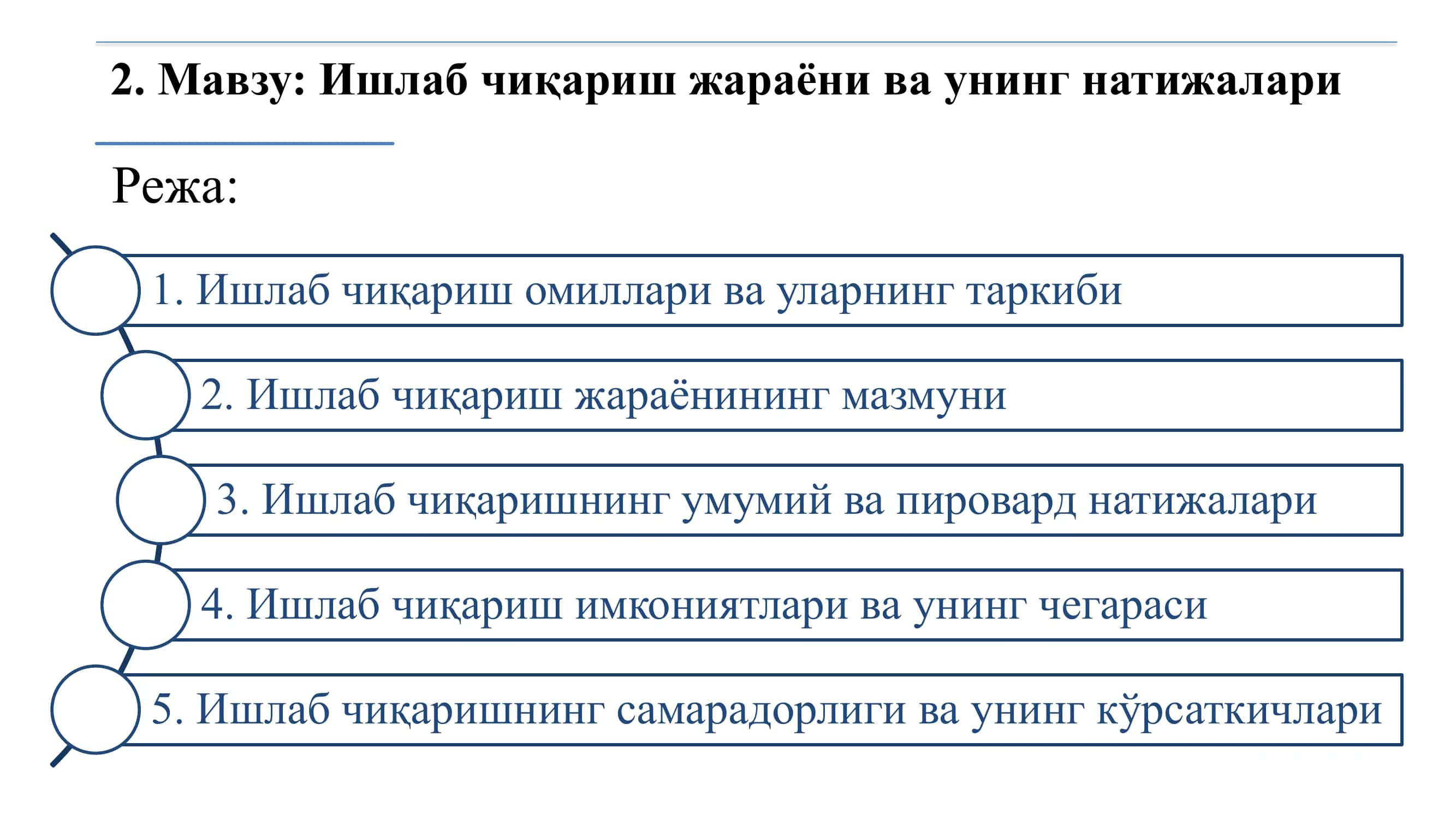 Ишлаб чиқариш жараёни ва унинг натижалари 1