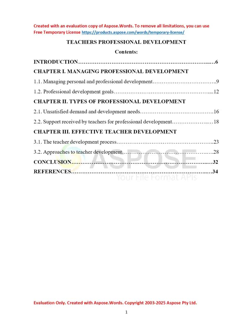 Teacher Professional Development 1